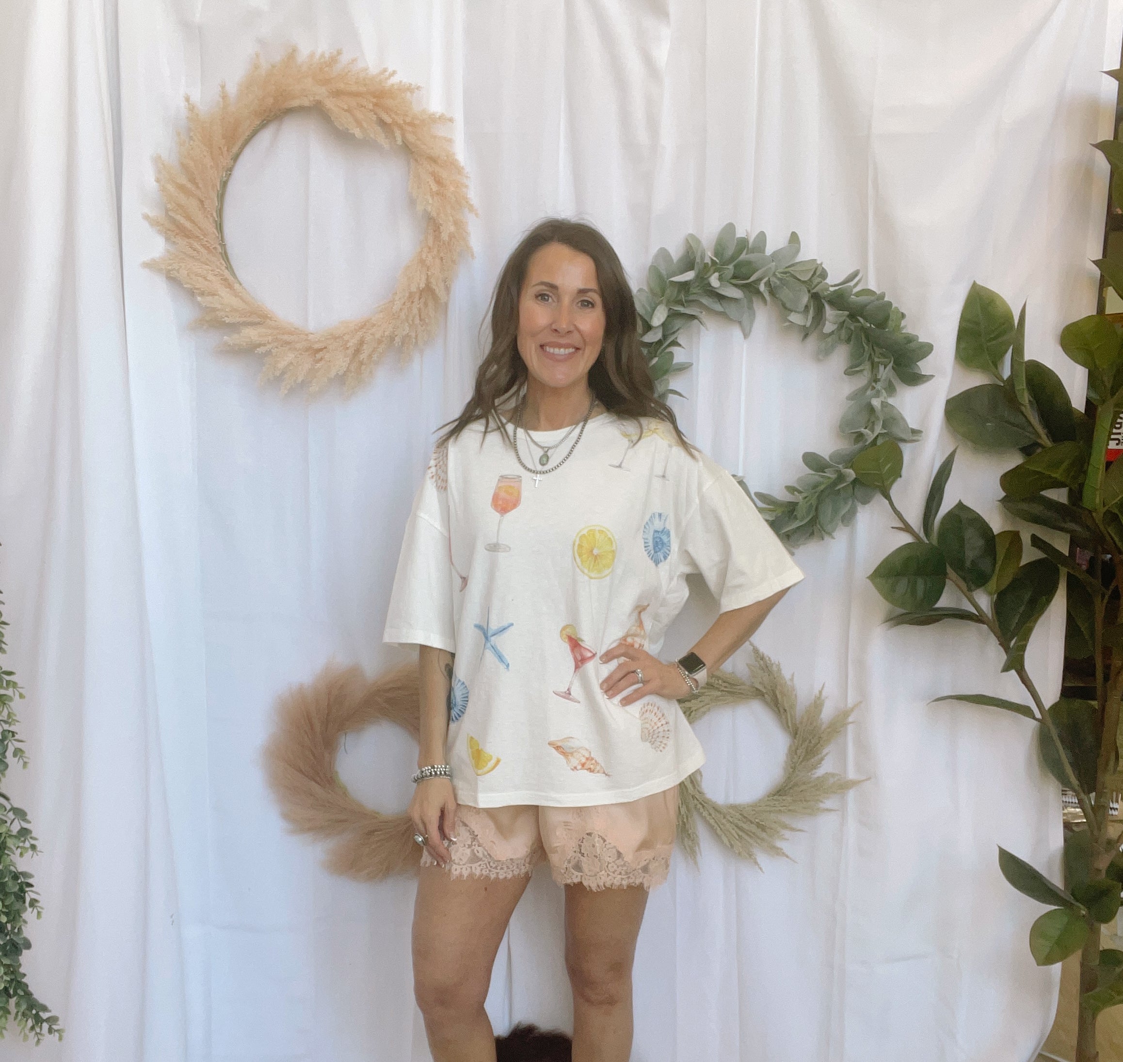 Seafood and Cocktails Tee-Graphic Tees-hem and thread-The Silo Boutique, Women's Fashion Boutique Located in Warren and Grand Forks North Dakota