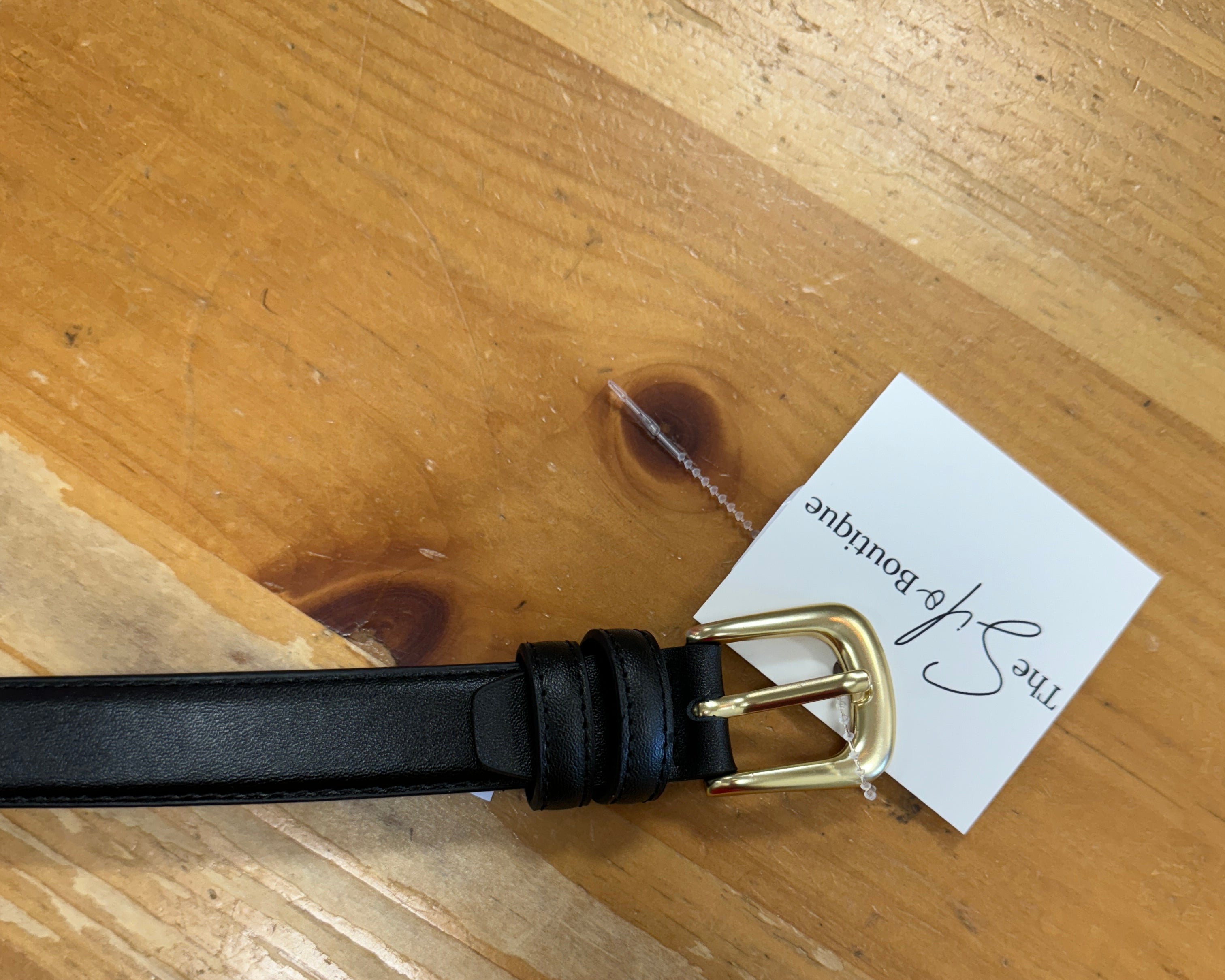 Black Genuine Leather Belt-Belts-Fame-The Silo Boutique, Women's Fashion Boutique Located in Warren and Grand Forks North Dakota