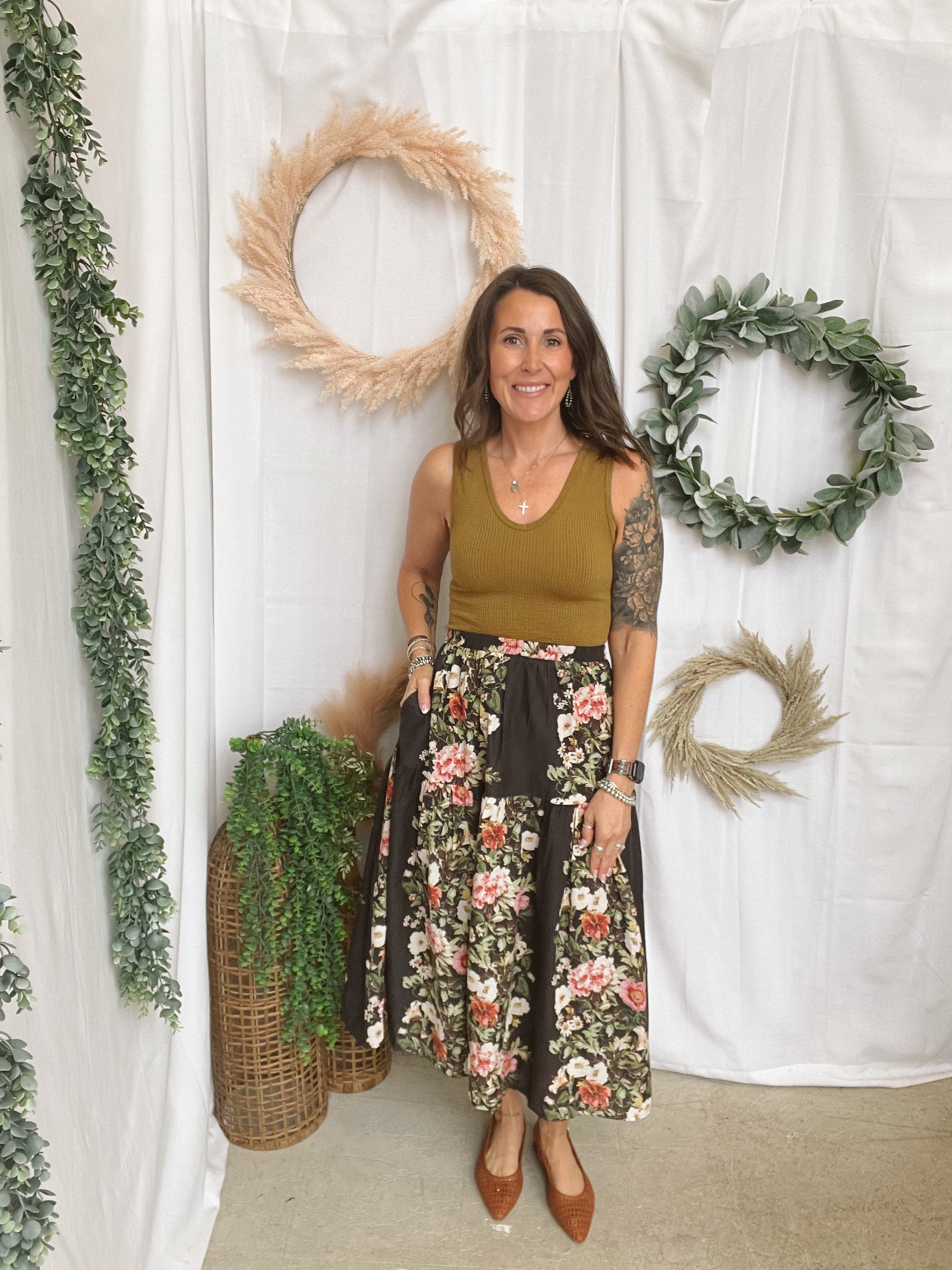 Callie Floral Print Skirt-Skirts-listicle-The Silo Boutique, Women's Fashion Boutique Located in Warren and Grand Forks North Dakota