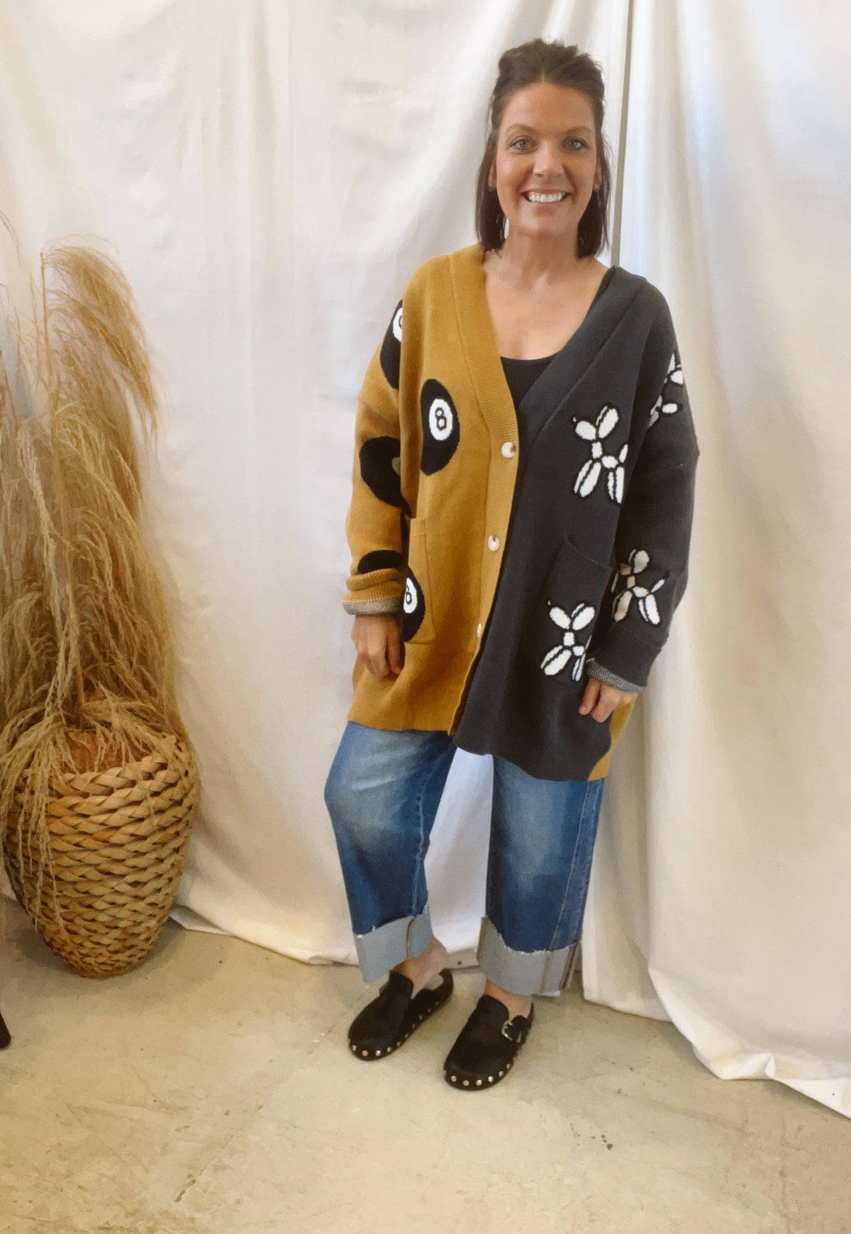 Jade 8 Ball Cardigan-Cardigans-jade-The Silo Boutique, Women's Fashion Boutique Located in Warren and Grand Forks North Dakota