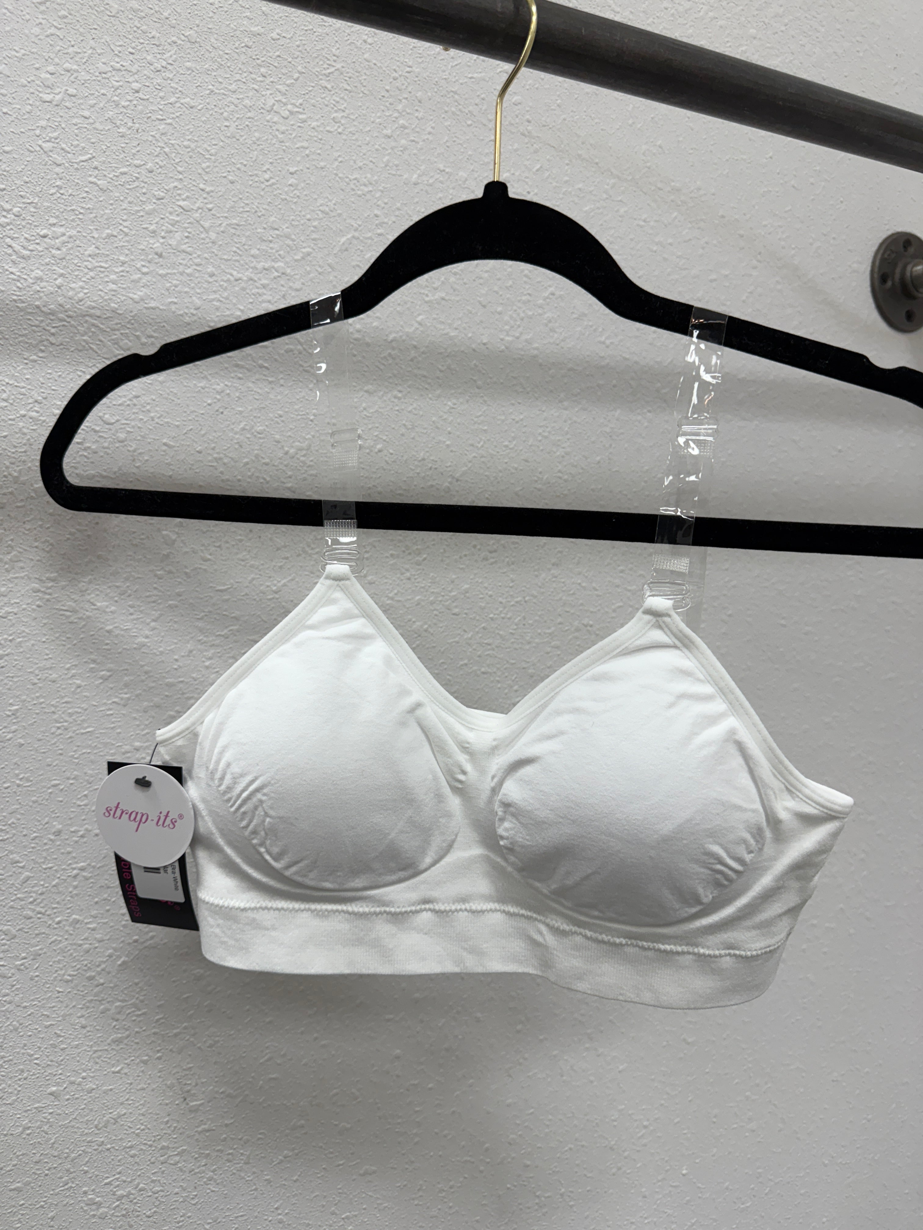 Strap Its Clear Strap Bra-White-Bralettes-strap its-The Silo Boutique, Women's Fashion Boutique Located in Warren and Grand Forks North Dakota