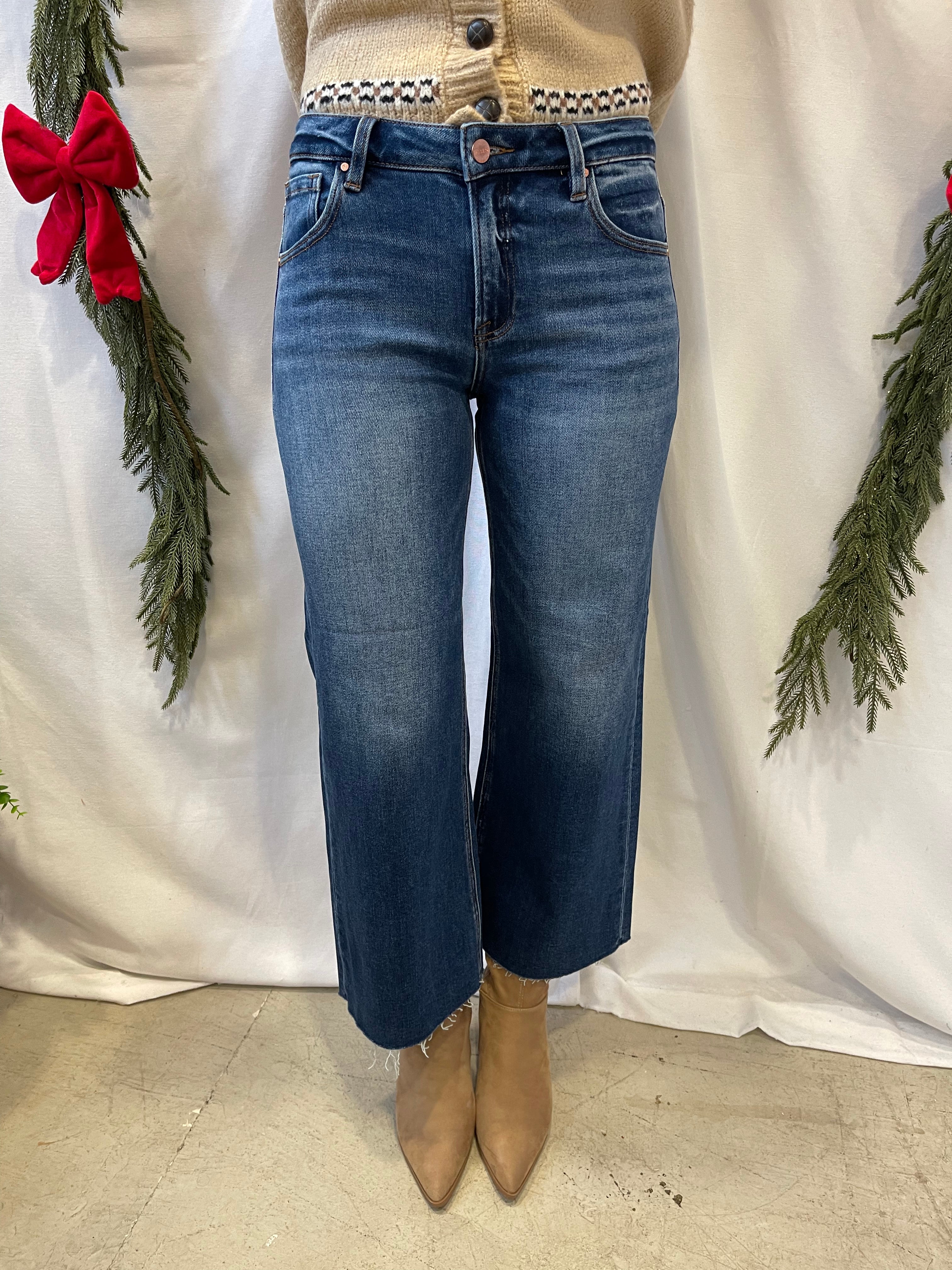 Risen Raw Hem Crop Jeans-Jeans-risen-The Silo Boutique, Women's Fashion Boutique Located in Warren and Grand Forks North Dakota