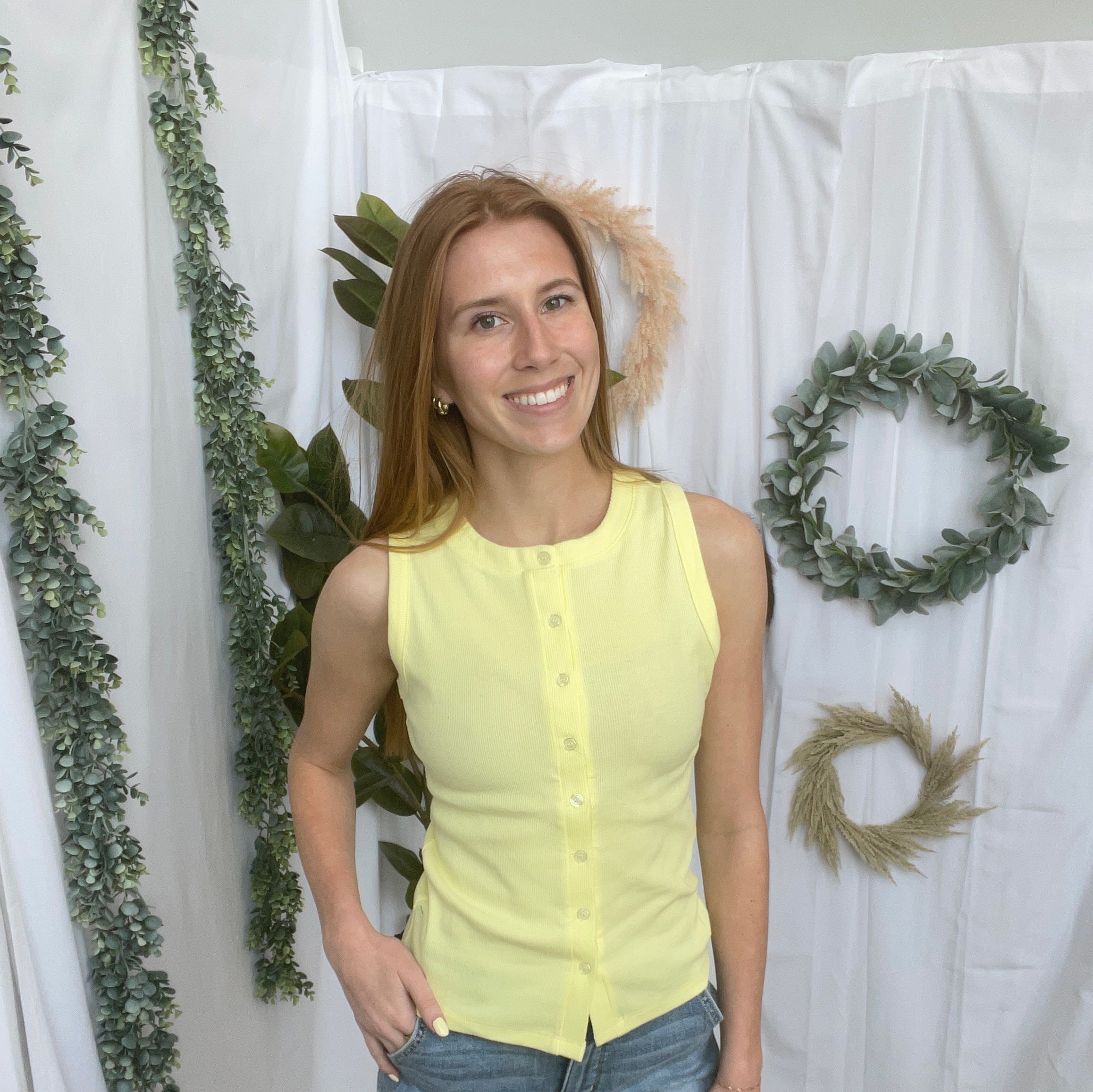 Kate Tank Top-Yellow-Tank Tops-hyfve-The Silo Boutique, Women's Fashion Boutique Located in Warren and Grand Forks North Dakota