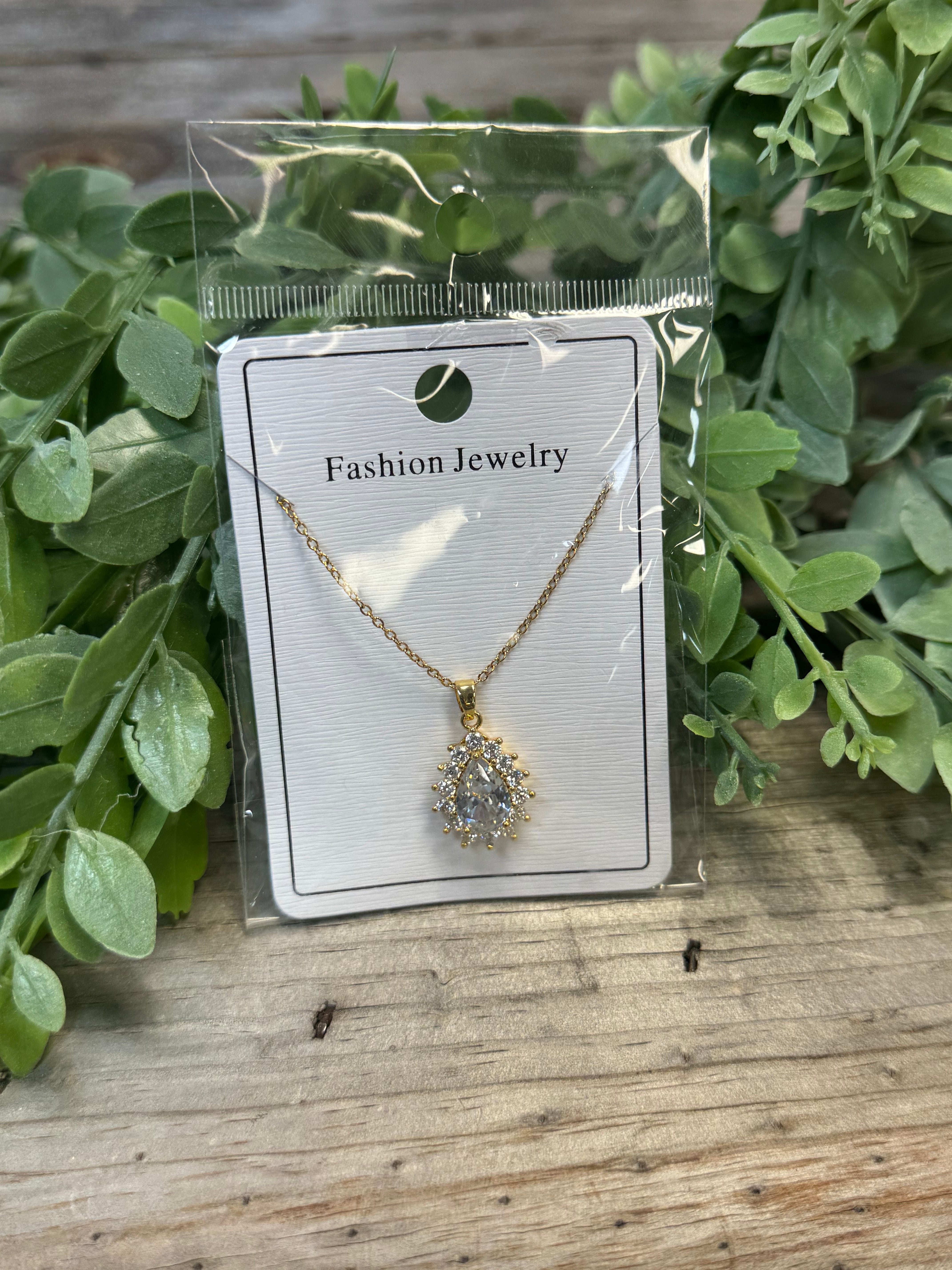 Liv Tear Stone Necklace-Necklaces-Dallas Market-The Silo Boutique, Women's Fashion Boutique Located in Warren and Grand Forks North Dakota