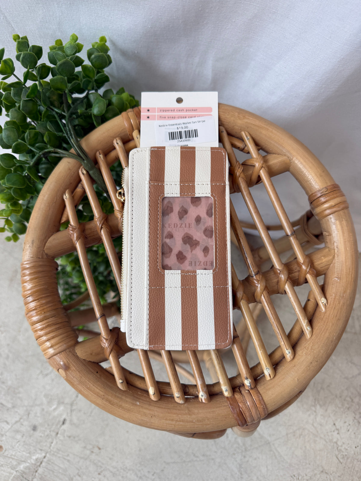 Kedzie Essentials Wallet-Tan Stripe-Wallets-dm-The Silo Boutique, Women's Fashion Boutique Located in Warren and Grand Forks North Dakota