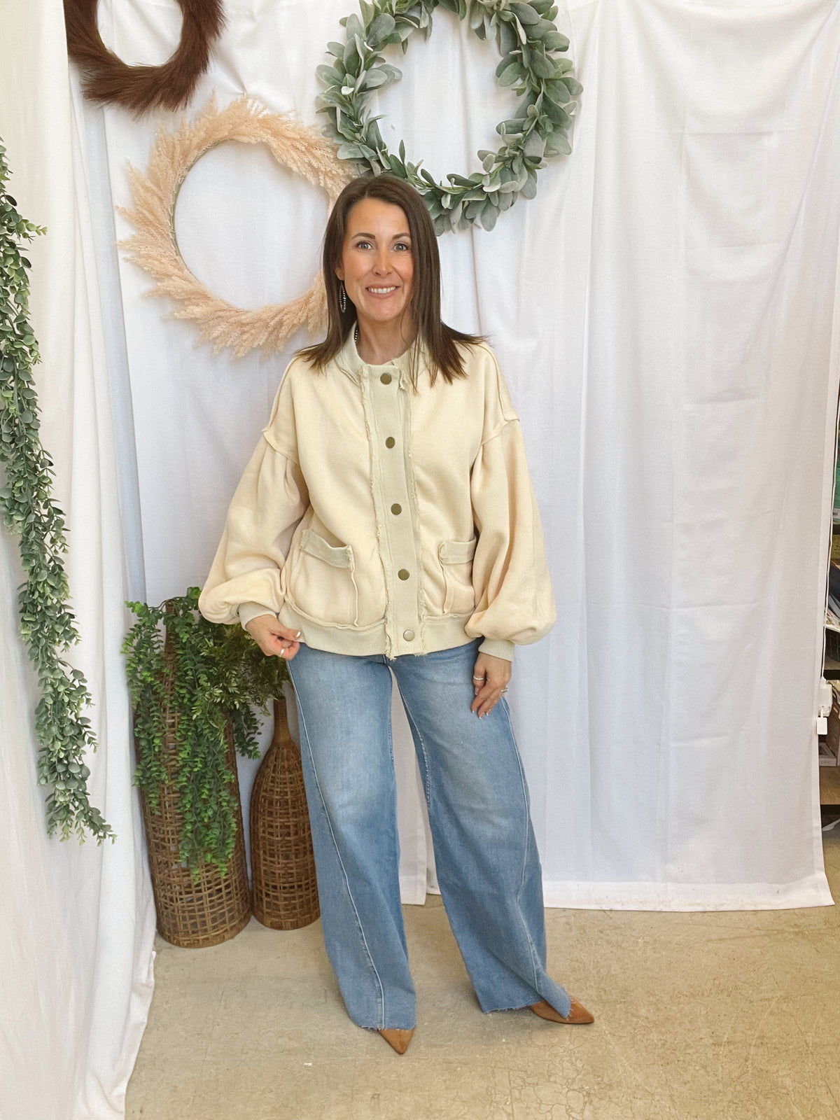 Heidi Snap Button Cardigan Jacket-Cream-Shackets-hyfve-The Silo Boutique, Women's Fashion Boutique Located in Warren and Grand Forks North Dakota