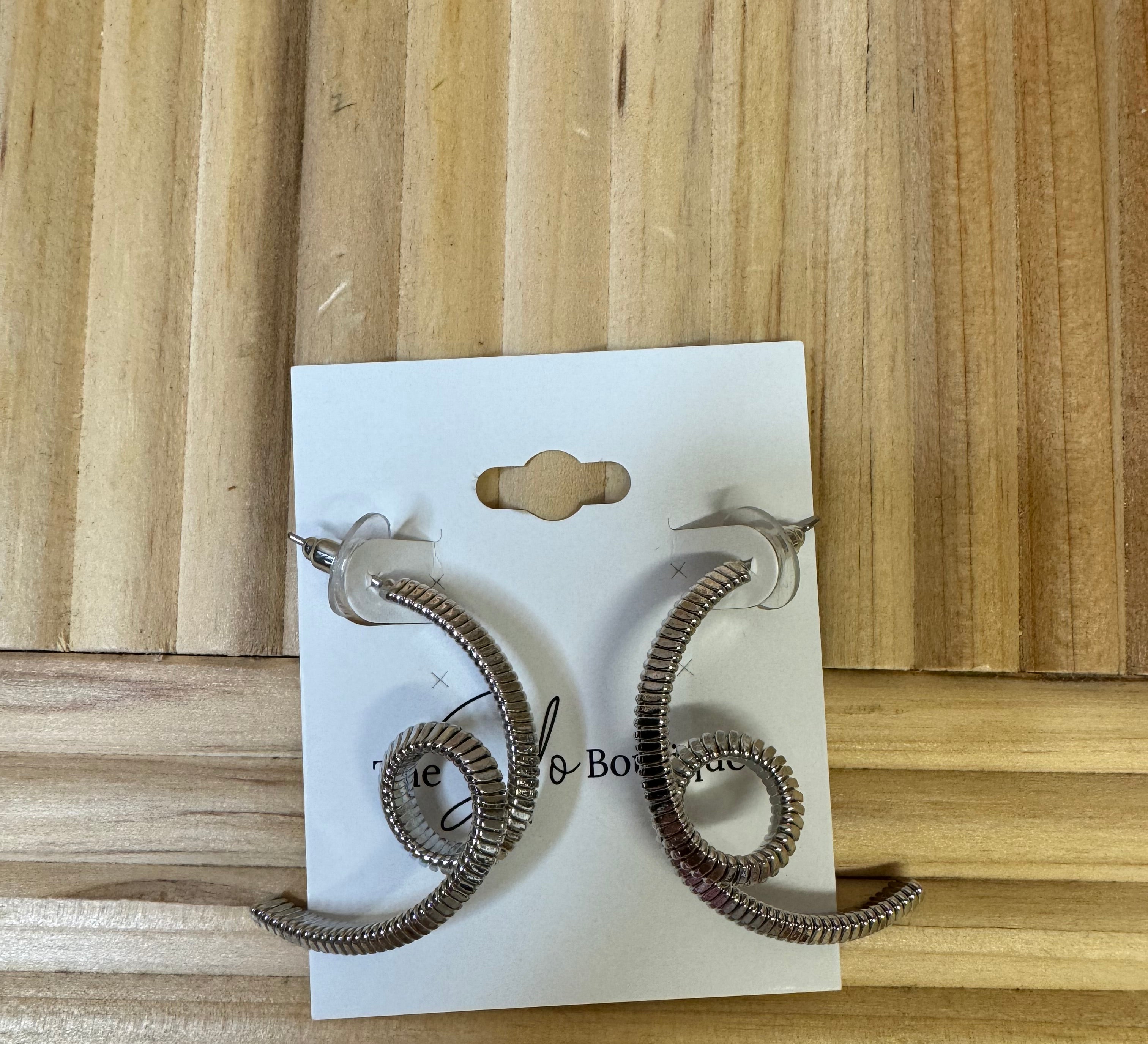 Textured Twist Hoop Earrings-earrings-Fame-The Silo Boutique, Women's Fashion Boutique Located in Warren and Grand Forks North Dakota