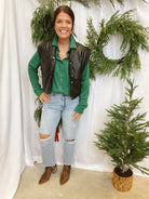 Super Soft Button Up Top-Green-Long Sleeve Tops-panache-The Silo Boutique, Women's Fashion Boutique Located in Warren and Grand Forks North Dakota