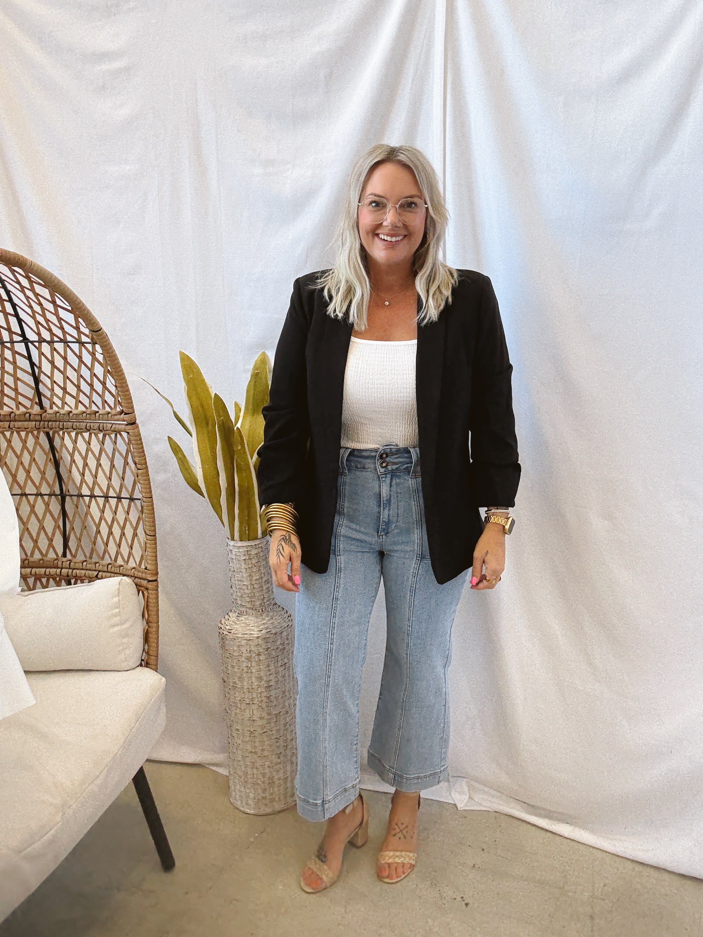 Classic Black Blazer-Blazers-eesome-The Silo Boutique, Women's Fashion Boutique Located in Warren and Grand Forks North Dakota