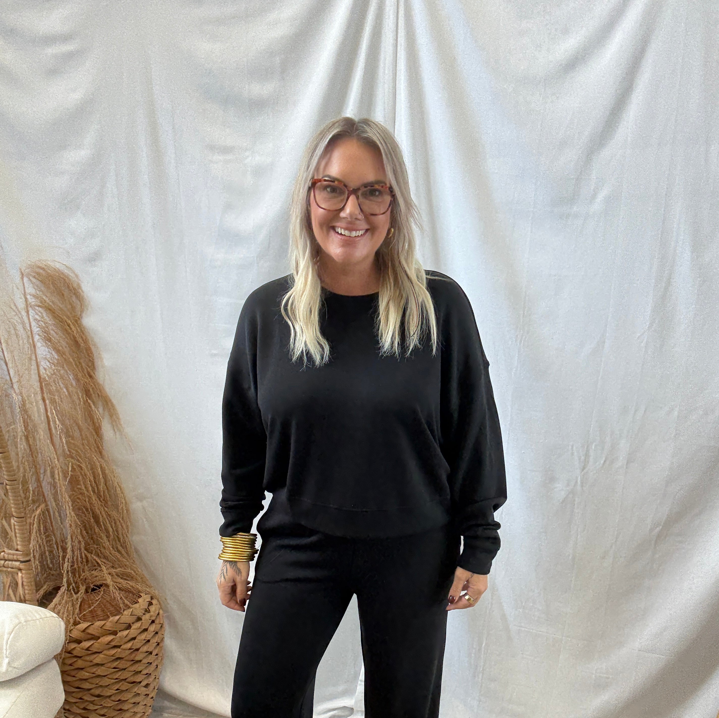 Mono B Laguna Sweatshirt-Black-Sweatshirts-mono b-The Silo Boutique, Women's Fashion Boutique Located in Warren and Grand Forks North Dakota