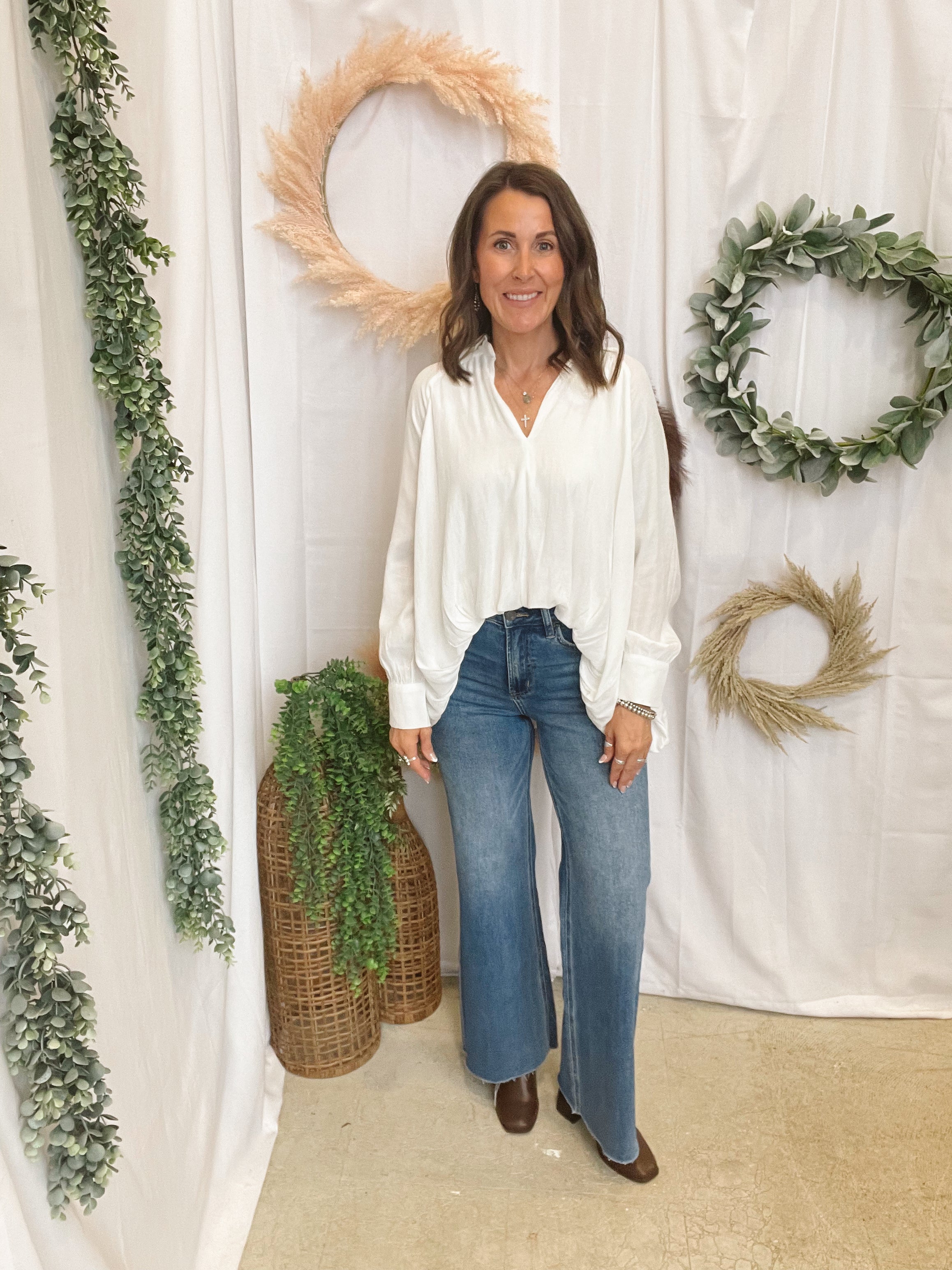 Judy Bubble Hem Button Down Top-Long Sleeve Tops-cozy co-The Silo Boutique, Women's Fashion Boutique Located in Warren and Grand Forks North Dakota