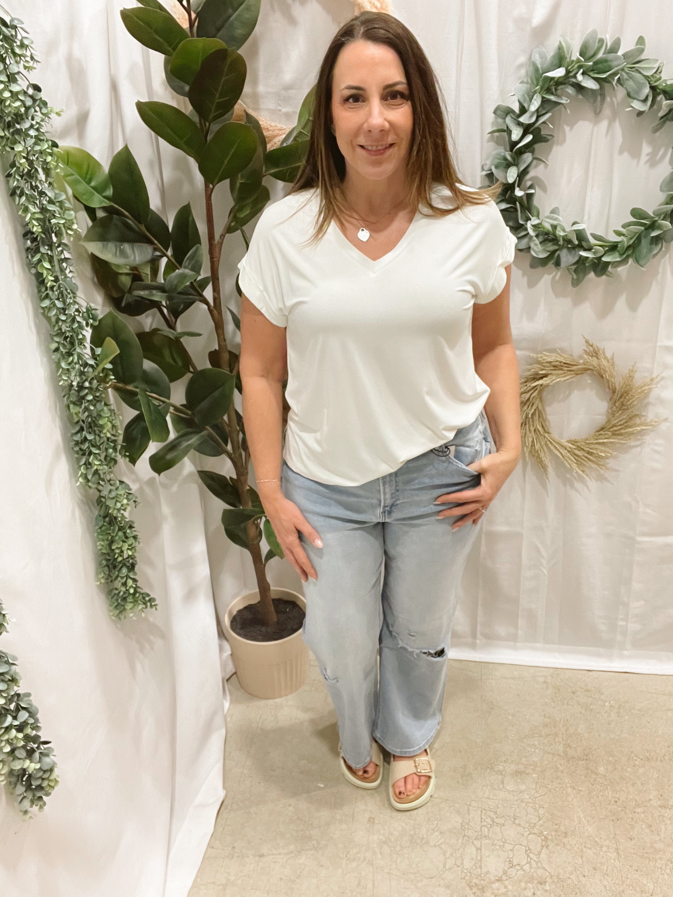 Be Cool Bamboo Short Sleeve Top-White-Short Sleeve Tops-be cool-The Silo Boutique, Women's Fashion Boutique Located in Warren and Grand Forks North Dakota