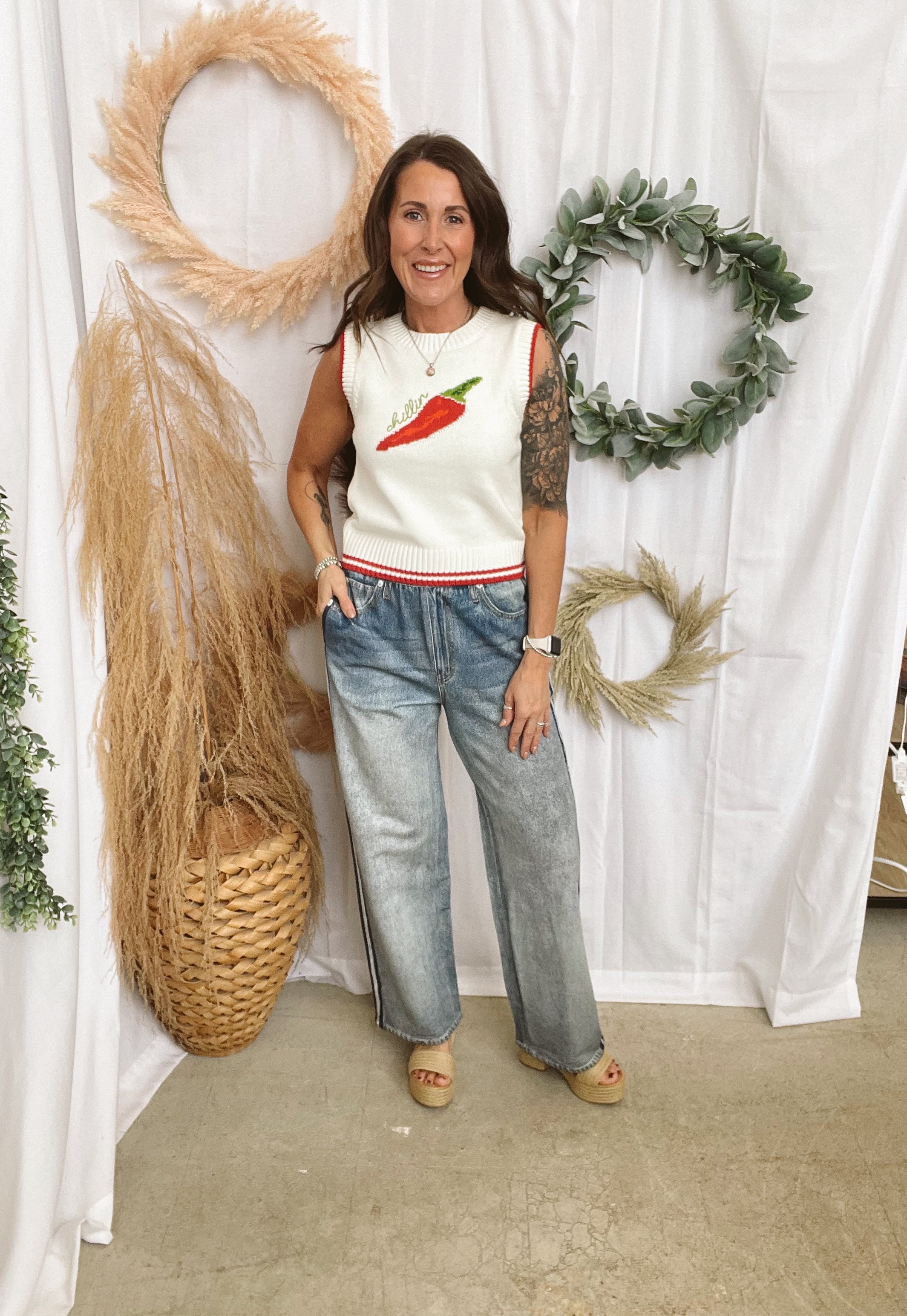 Elan Chili Sweater Tank-Tank Tops-elan-The Silo Boutique, Women's Fashion Boutique Located in Warren and Grand Forks North Dakota