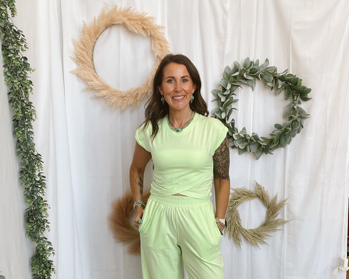 Rae Crossover Set-Lime-Outfit Sets-rae mode-The Silo Boutique, Women's Fashion Boutique Located in Warren and Grand Forks North Dakota