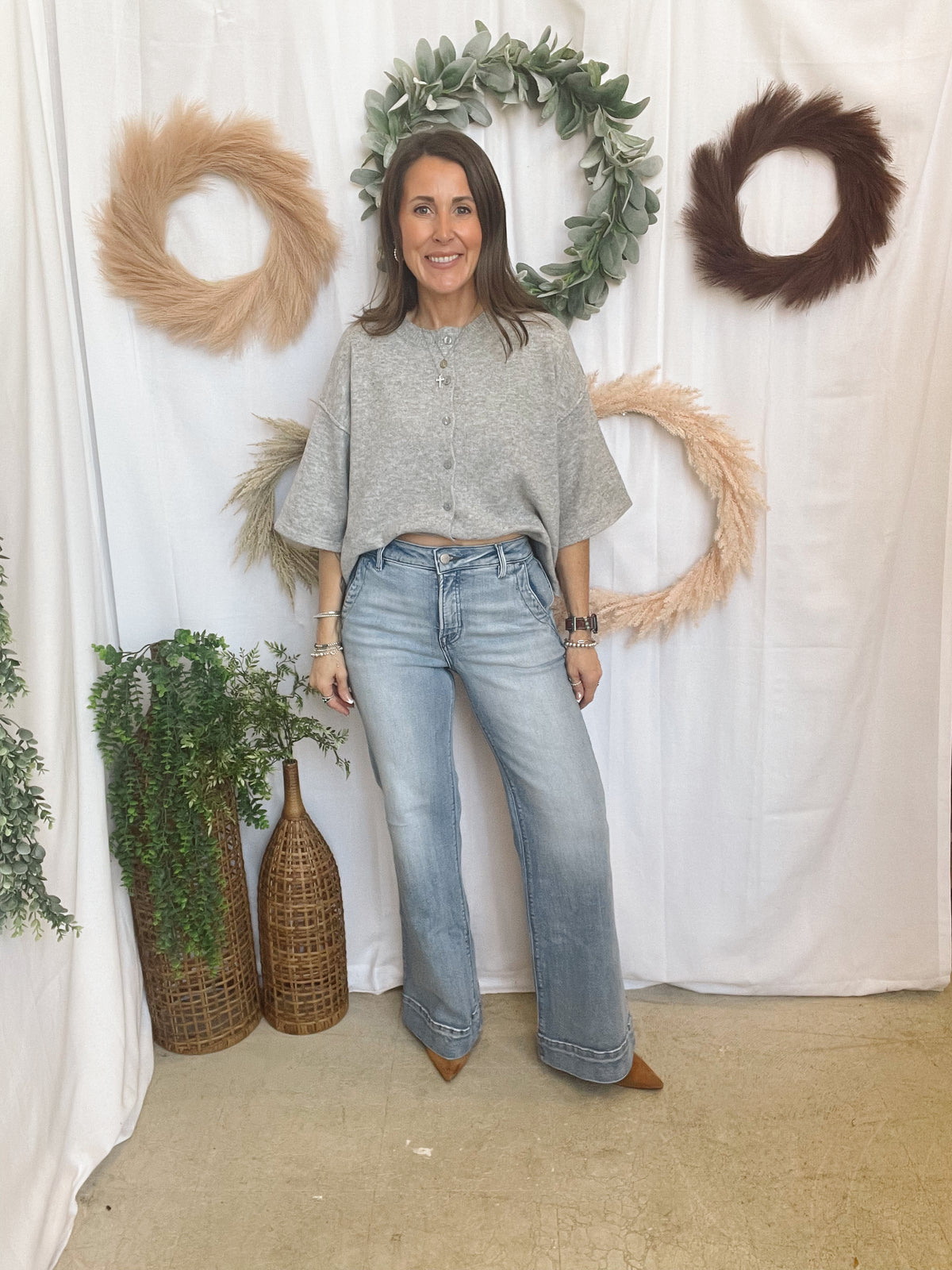 Quinn Quarter Sleeve Cardigan-Gray-Sweaters-hyfve-The Silo Boutique, Women's Fashion Boutique Located in Warren and Grand Forks North Dakota
