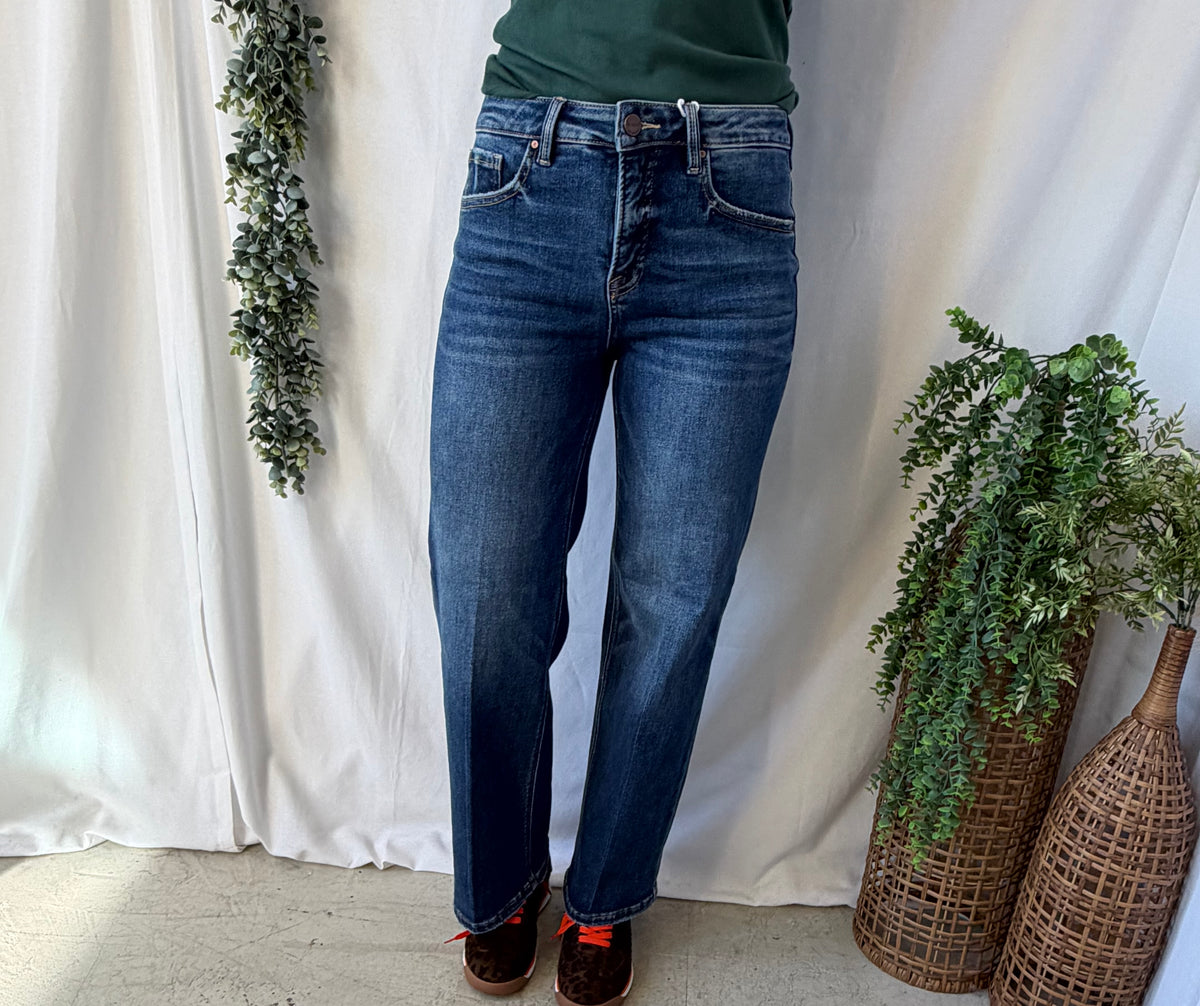 Risen Emma Crease Straight Jeans-Jeans-risen-The Silo Boutique, Women's Fashion Boutique Located in Warren and Grand Forks North Dakota