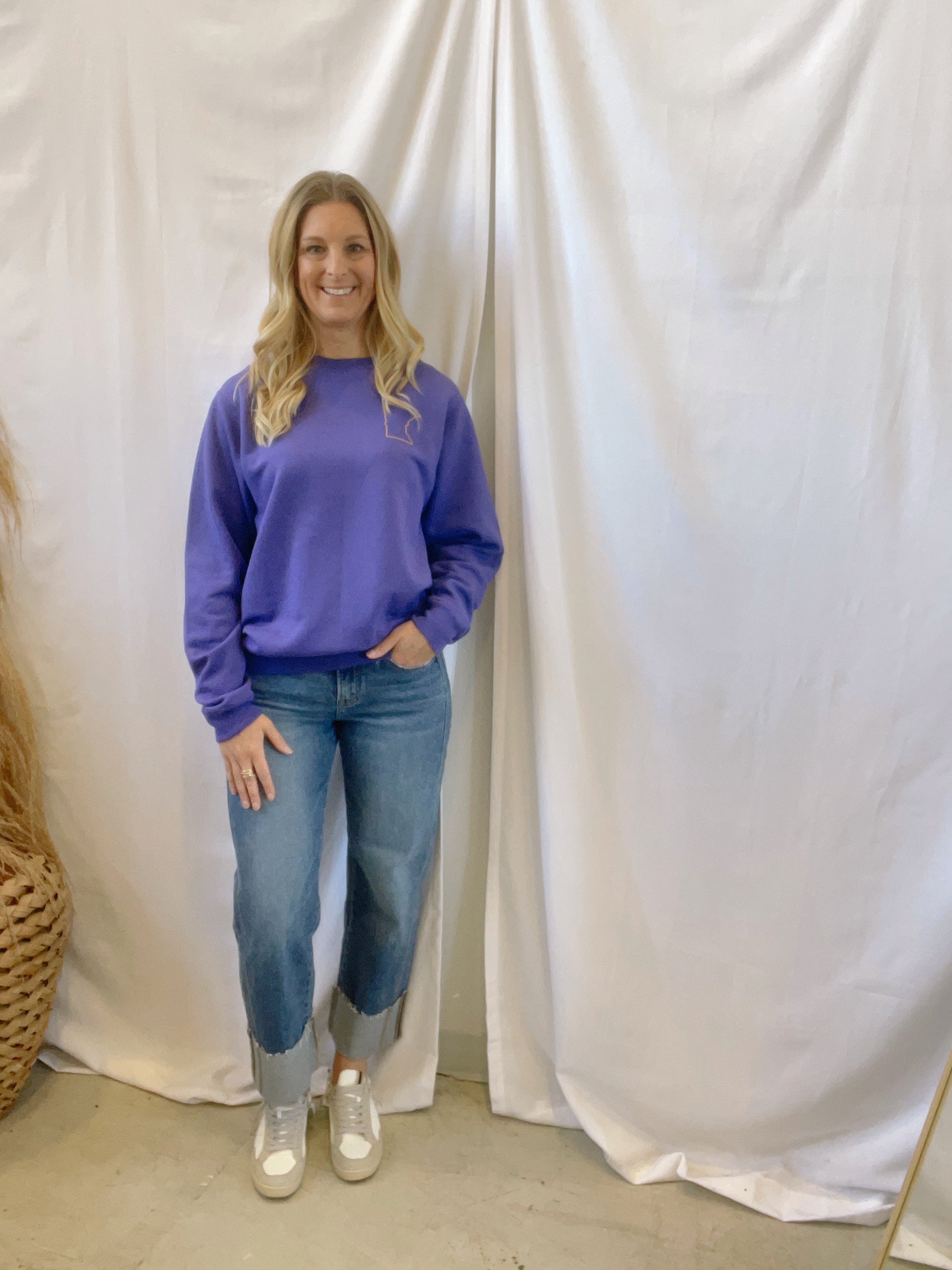 Vikings Big Letter Sweatshirt-Cardigans-blackframe-The Silo Boutique, Women's Fashion Boutique Located in Warren and Grand Forks North Dakota