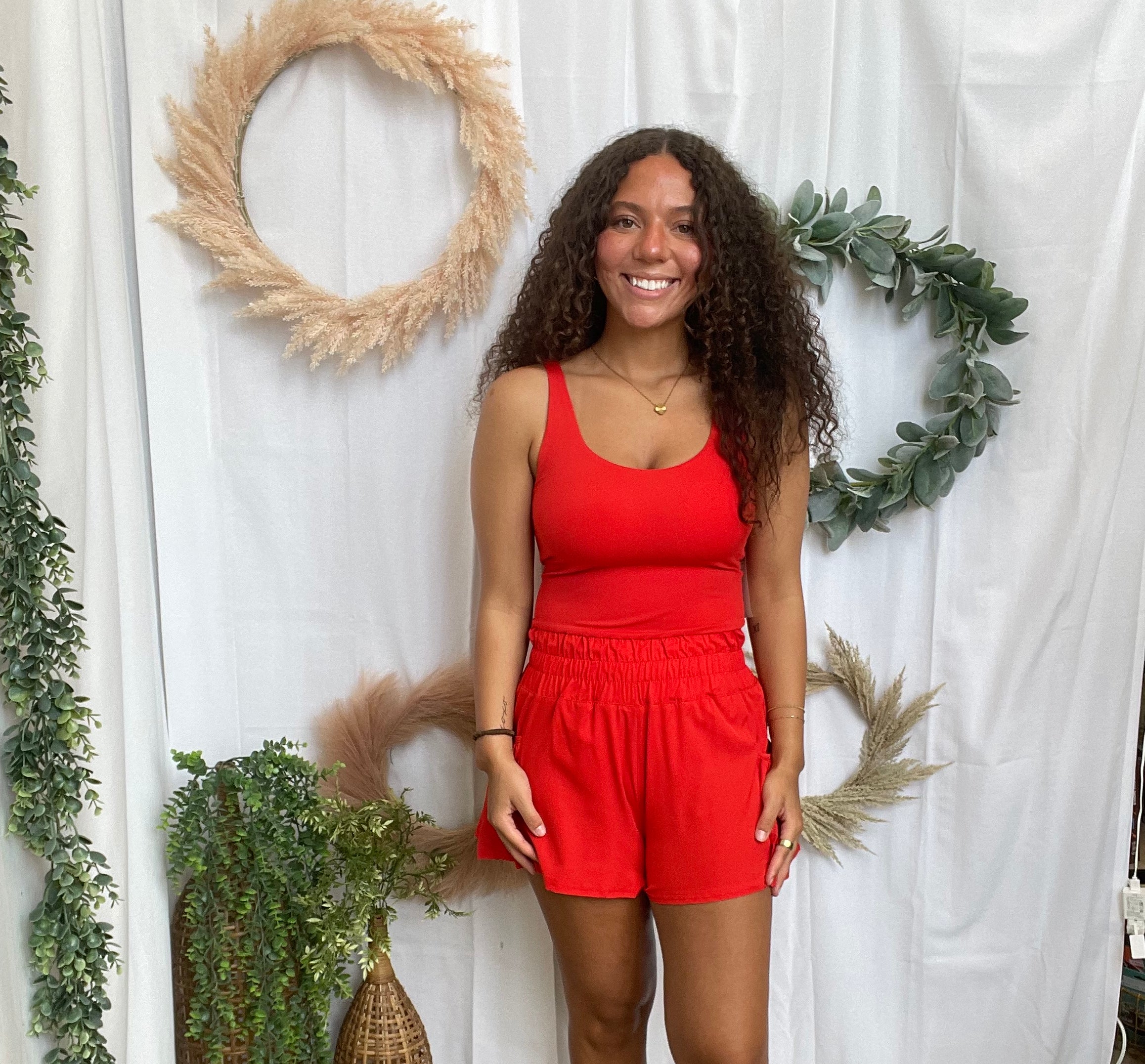 Flounce and Flow Romper-Red-Jumpsuits & Rompers-mono b-The Silo Boutique, Women's Fashion Boutique Located in Warren and Grand Forks North Dakota