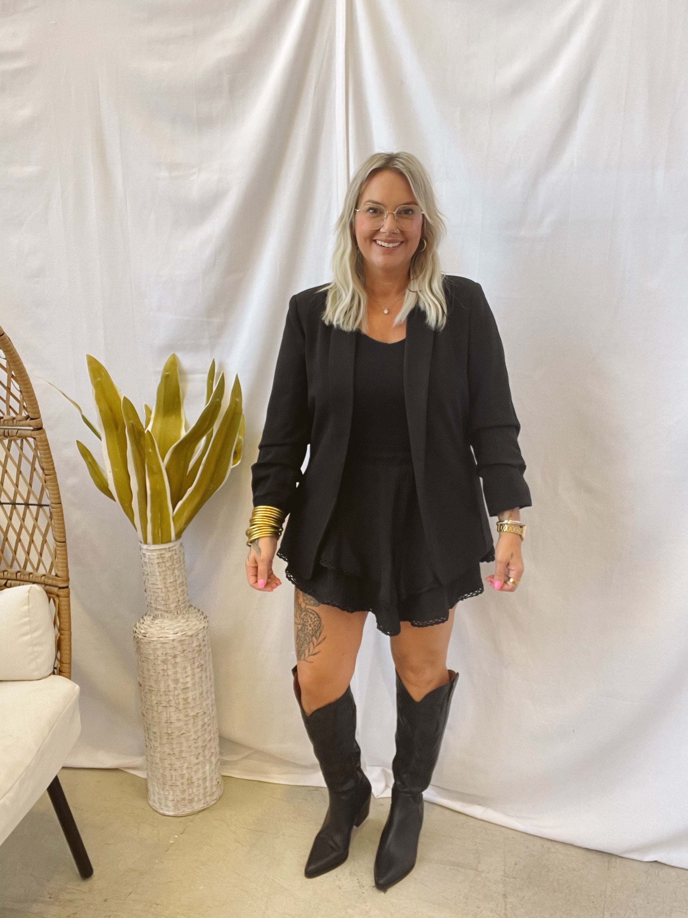 Black Ruffle Tiered Skirt with Shorts-Skirts-The Silo Boutique-The Silo Boutique, Women's Fashion Boutique Located in Warren and Grand Forks North Dakota