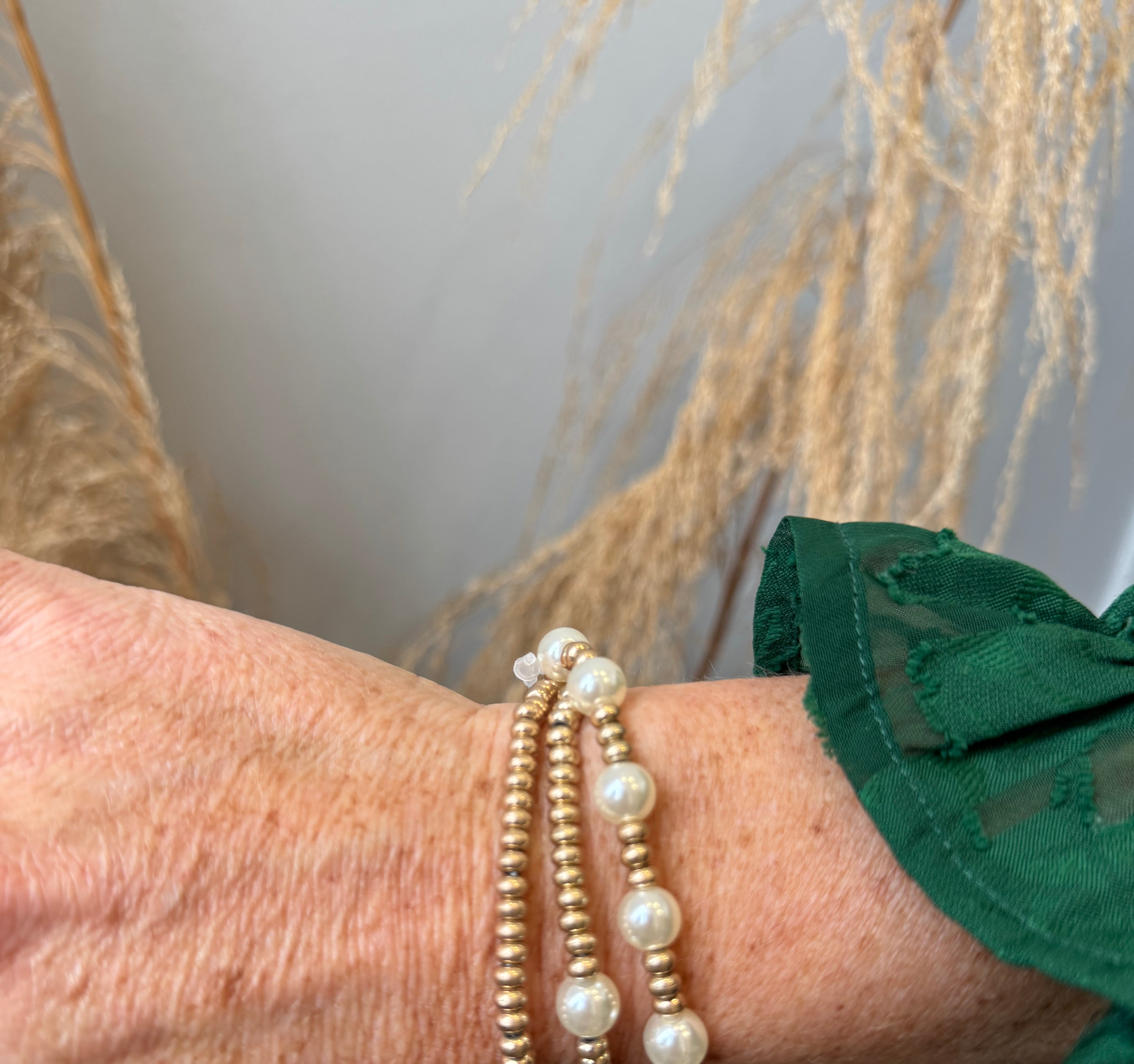 Gold and Pearl Bracelet Set-Bracelets-Fair-The Silo Boutique, Women's Fashion Boutique Located in Warren and Grand Forks North Dakota