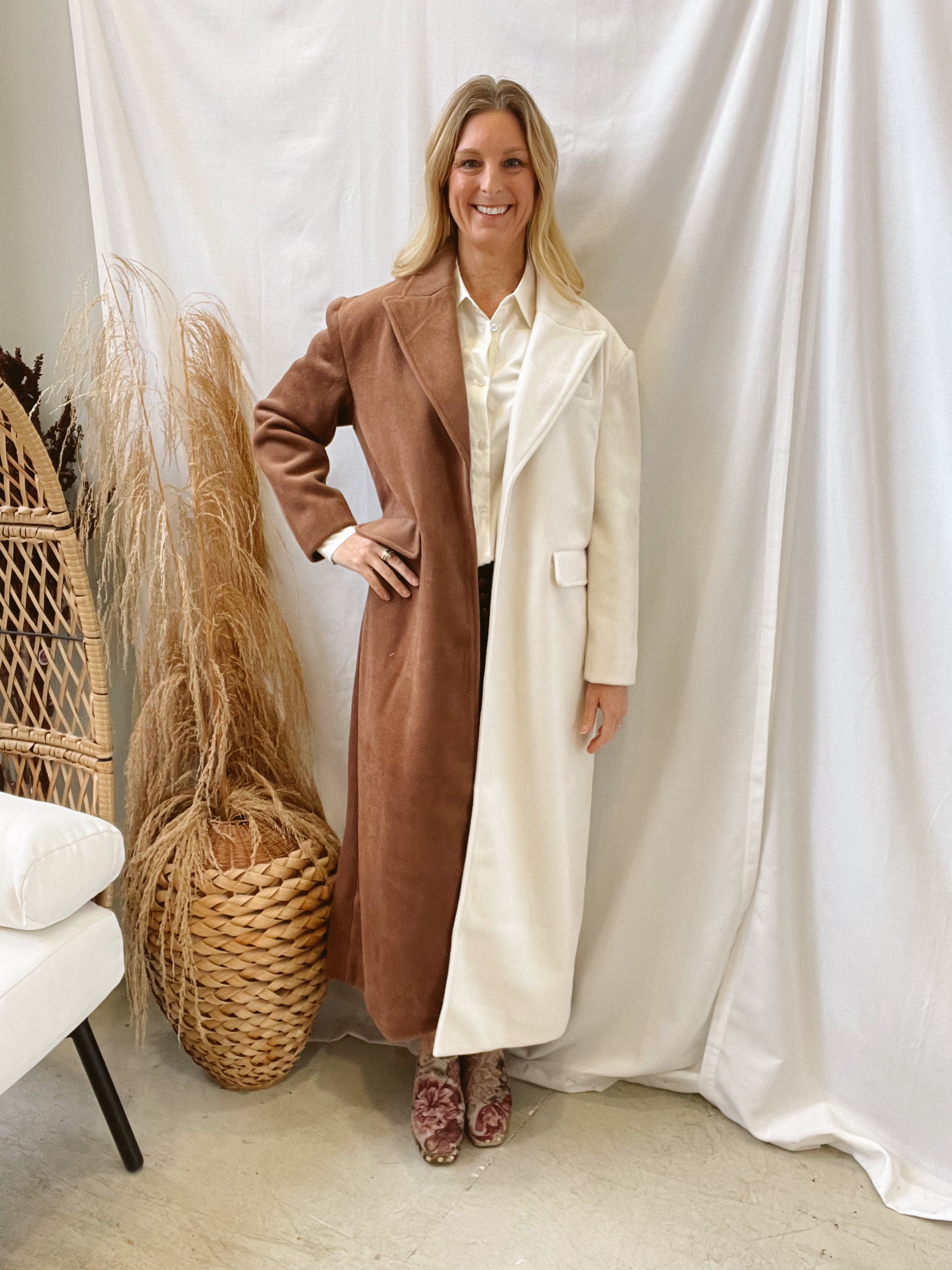 Two Tone Tuxedo Jacket-Coats & Jackets-blue B-The Silo Boutique, Women's Fashion Boutique Located in Warren and Grand Forks North Dakota