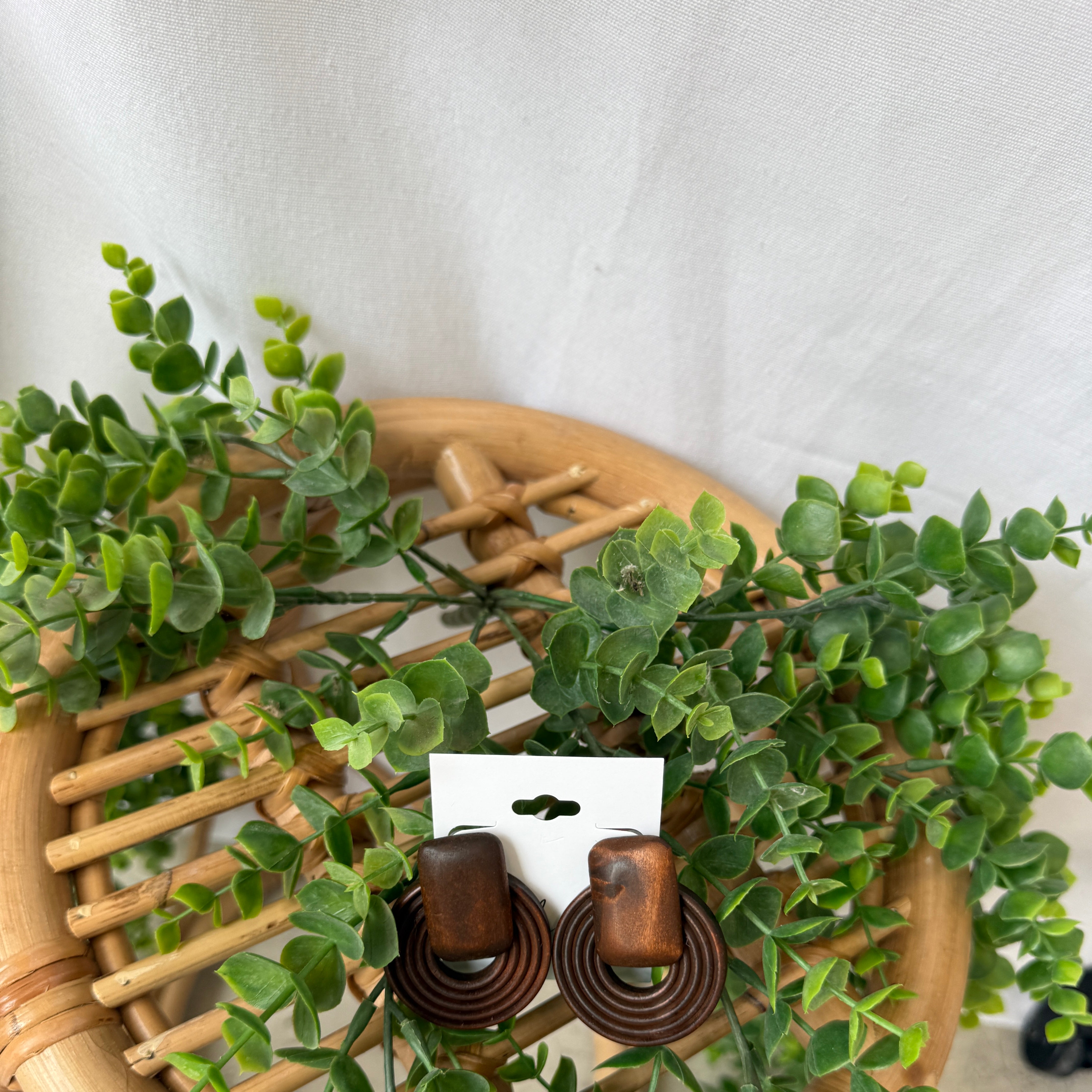 Dark Wood Earrings-Earrings-fame-The Silo Boutique, Women's Fashion Boutique Located in Warren and Grand Forks North Dakota