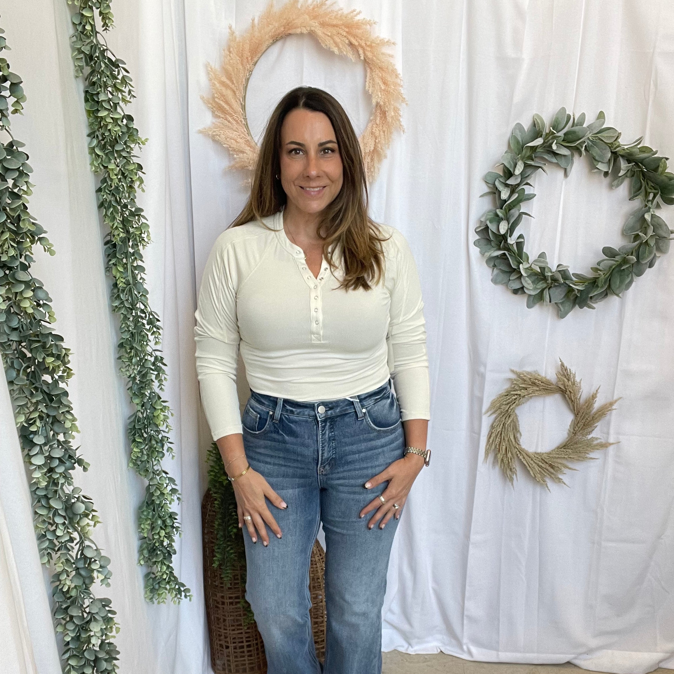 Mono B Essential Henley Top-Long Sleeve Tops-mono b-The Silo Boutique, Women's Fashion Boutique Located in Warren and Grand Forks North Dakota