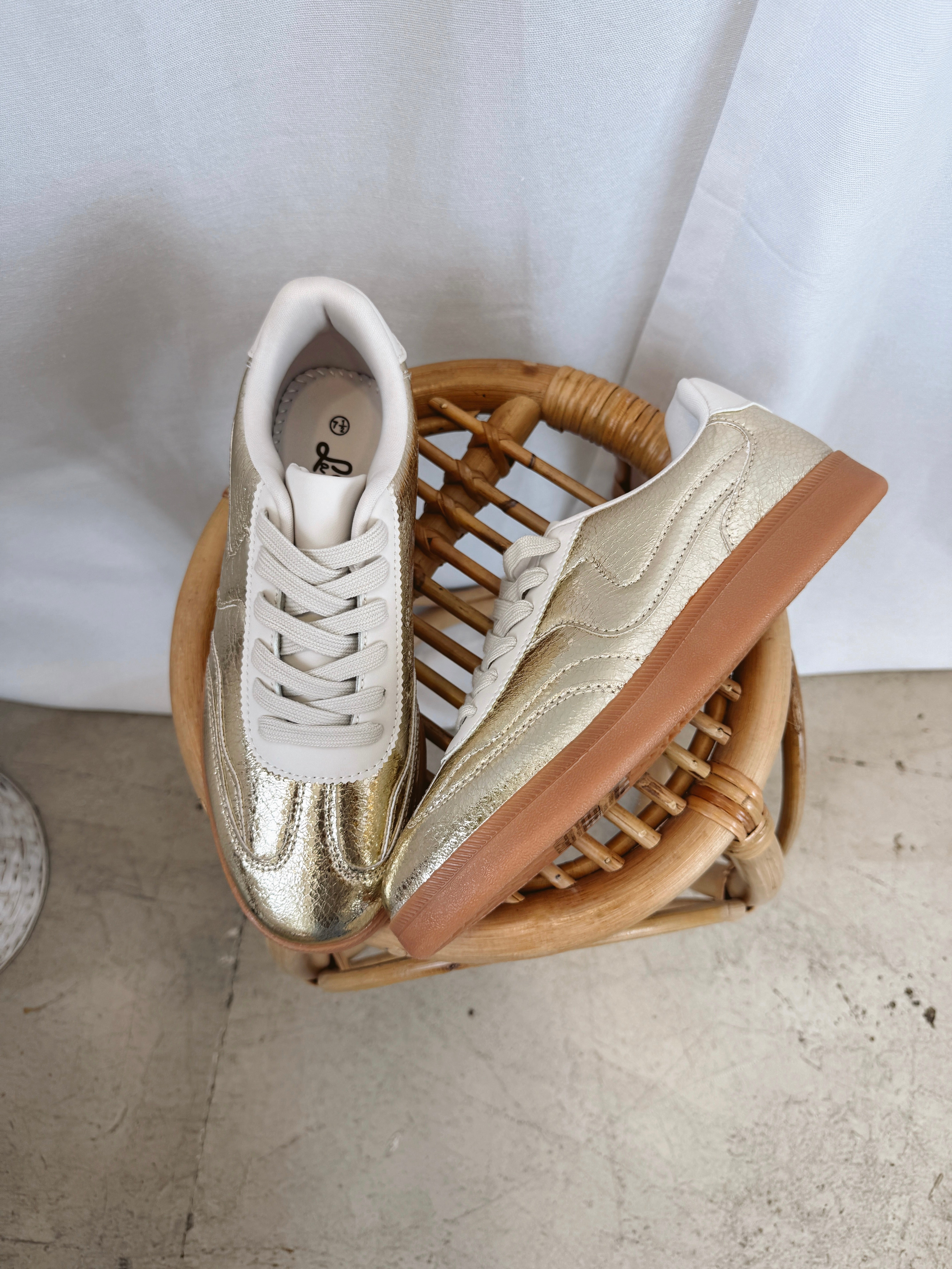 Gold Modern Sneakers-Sneakers-Forever Link-The Silo Boutique, Women's Fashion Boutique Located in Warren and Grand Forks North Dakota
