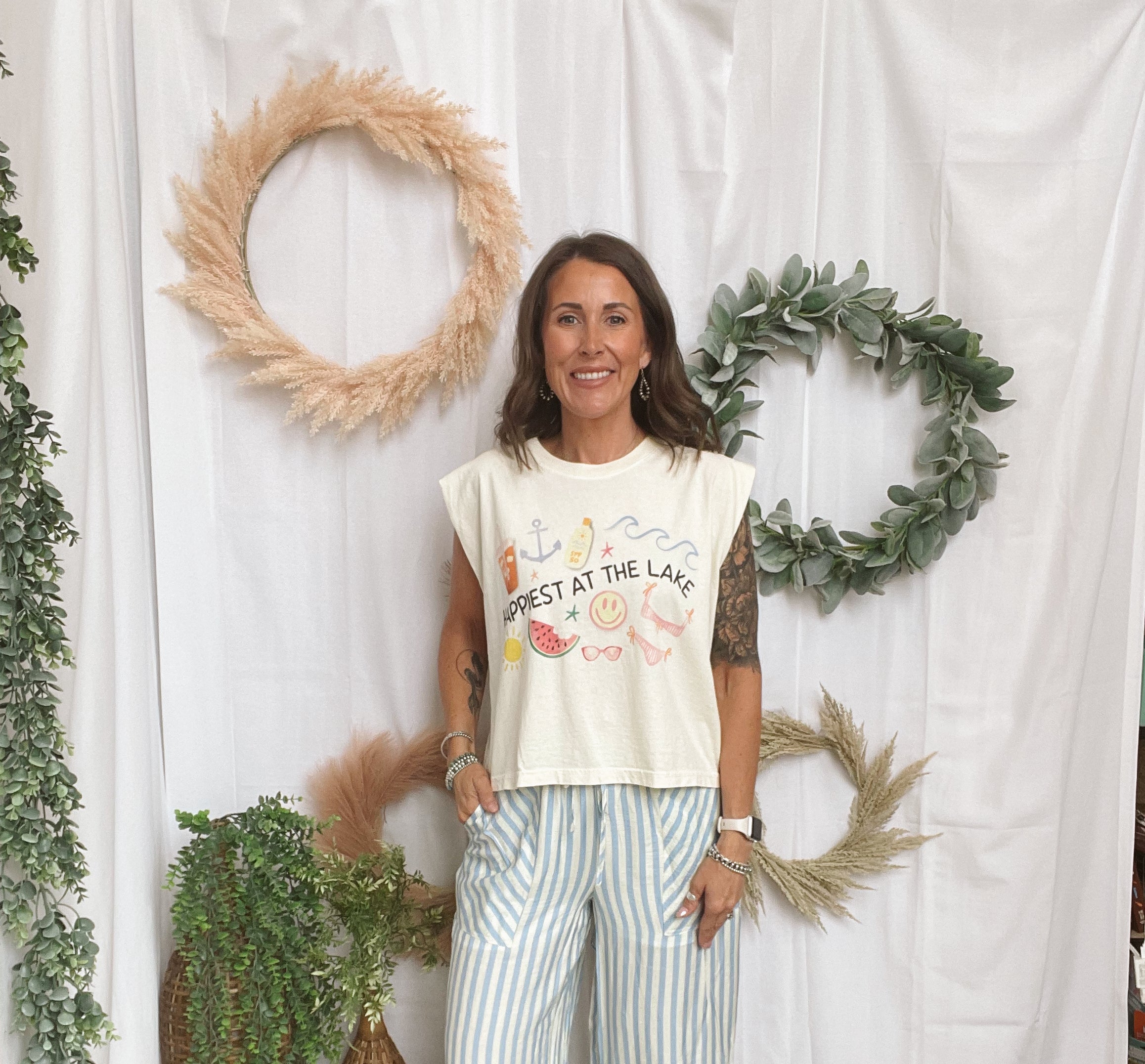 Sky Striped Pants-Pants-wishlist-The Silo Boutique, Women's Fashion Boutique Located in Warren and Grand Forks North Dakota