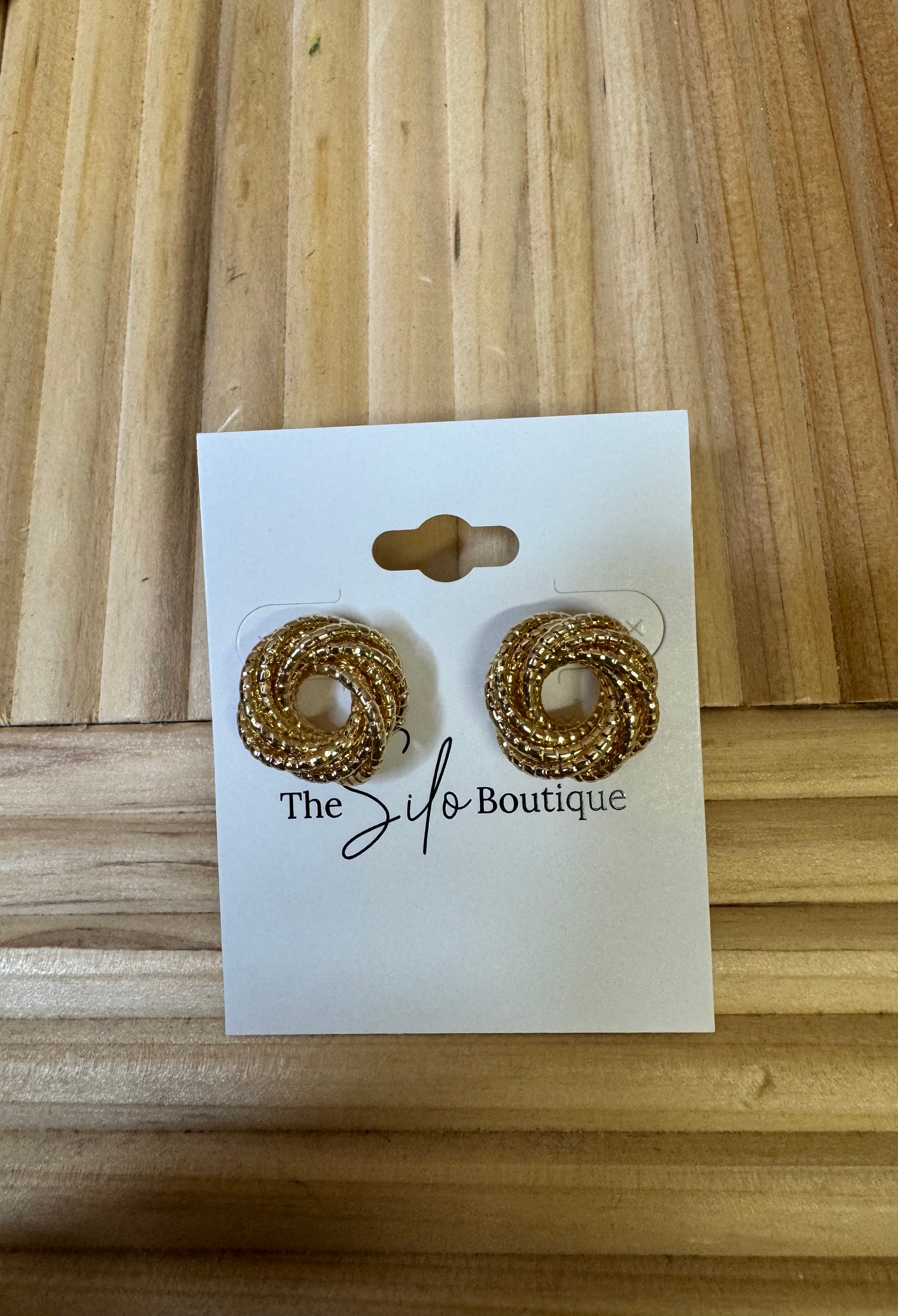Twist Knot Stud Earrings-earrings-Fame-The Silo Boutique, Women's Fashion Boutique Located in Warren and Grand Forks North Dakota