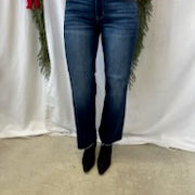 Risen Deep Blue Straight Jeans-Jeans-risen-The Silo Boutique, Women's Fashion Boutique Located in Warren and Grand Forks North Dakota