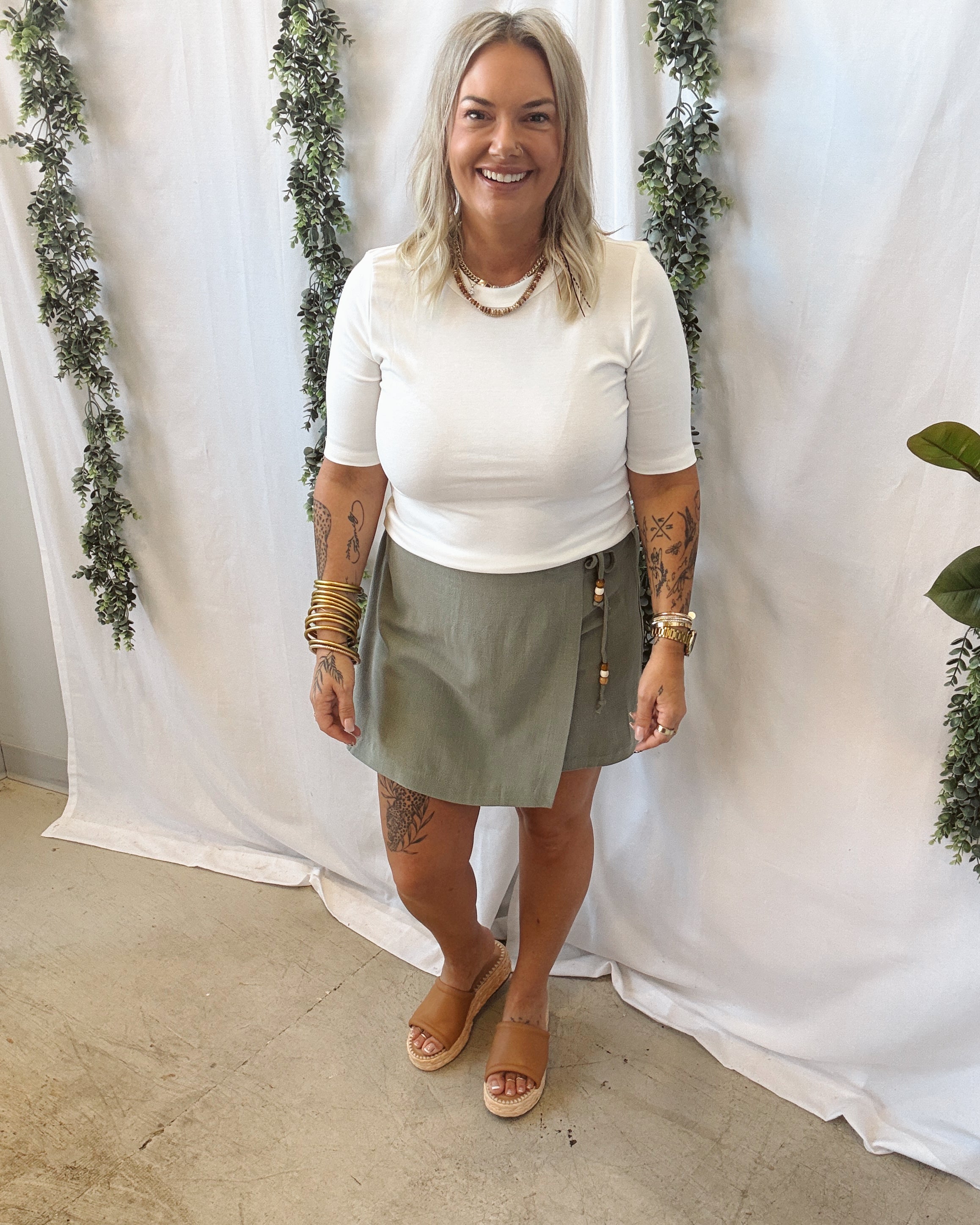 Be Cool Soft Short Sleeve Top-Ivory-Short Sleeve Tops-be cool-The Silo Boutique, Women's Fashion Boutique Located in Warren and Grand Forks North Dakota