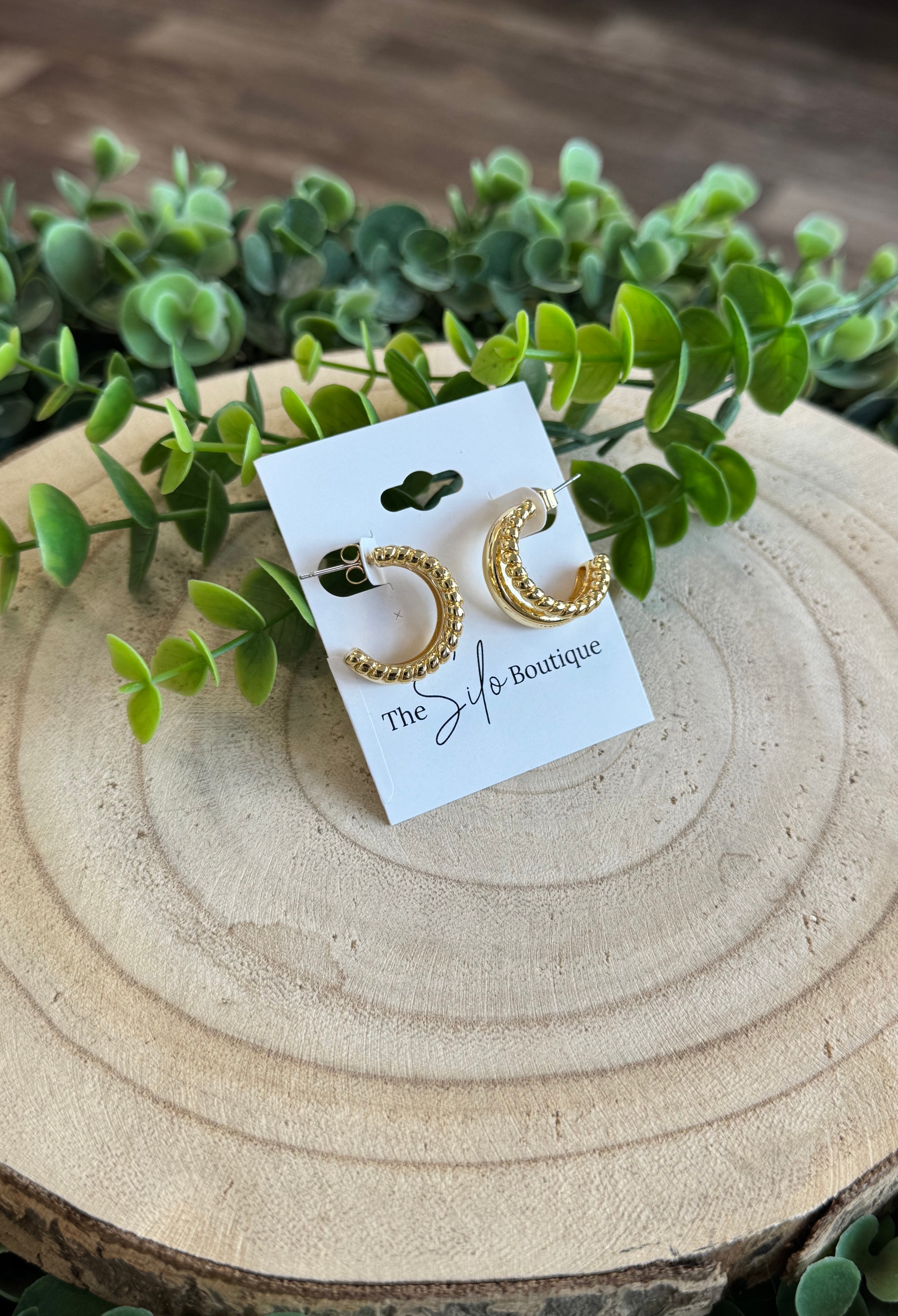 Gold Dipped Layered Earrings-Earrings-Fame-The Silo Boutique, Women's Fashion Boutique Located in Warren and Grand Forks North Dakota