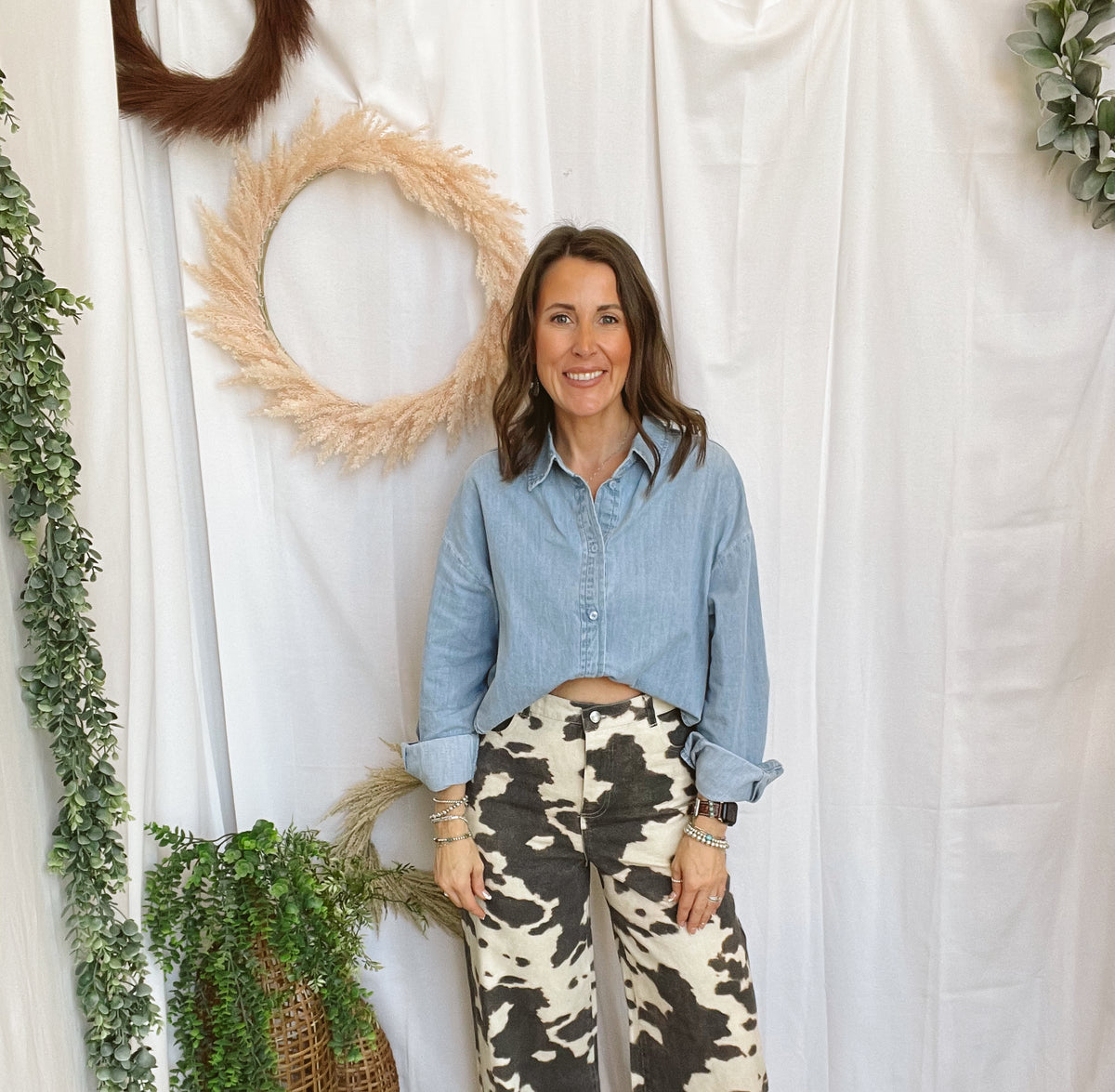 Carissa Cow Print Jeans-Jeans-hyfve-The Silo Boutique, Women's Fashion Boutique Located in Warren and Grand Forks North Dakota