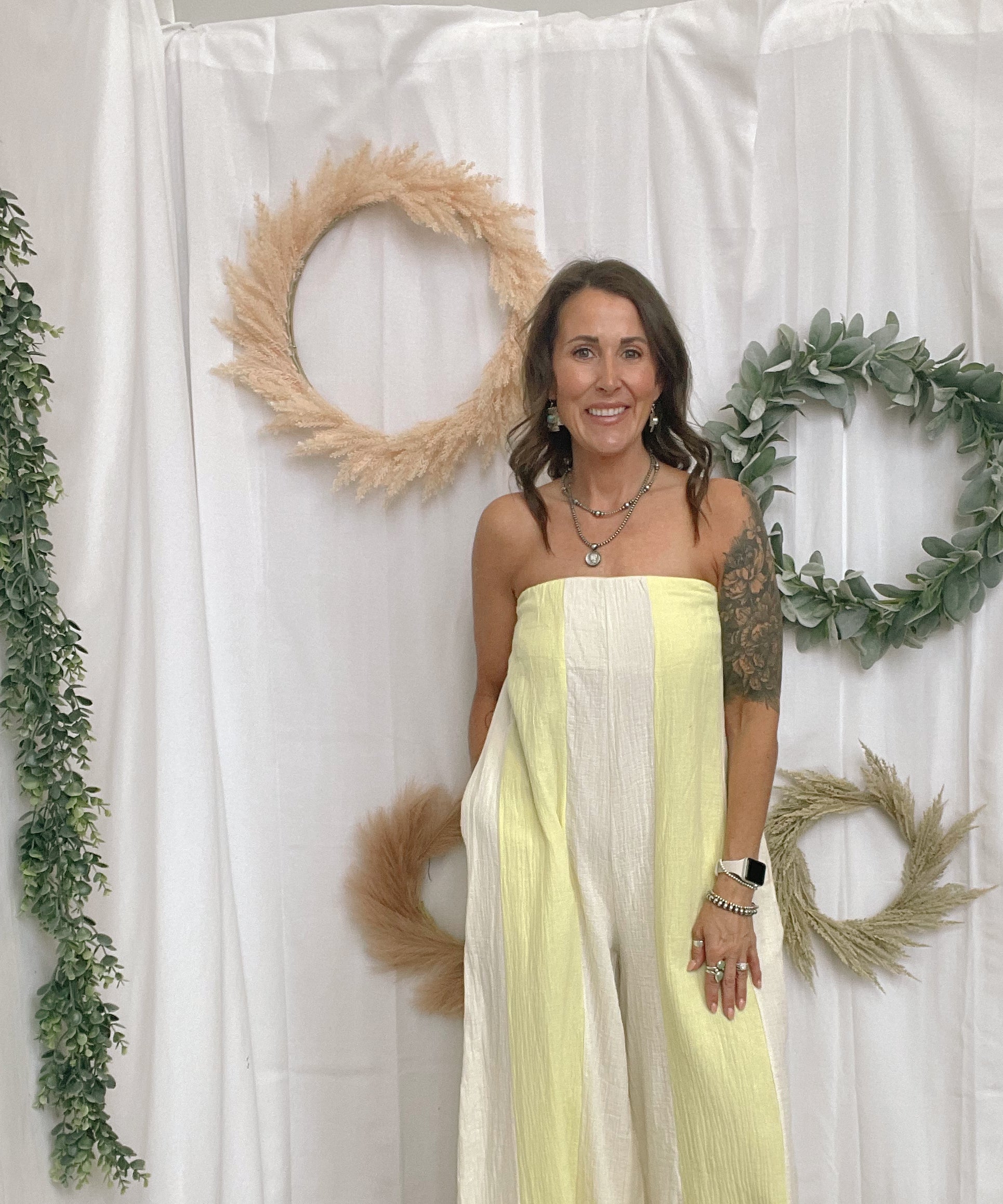 Coastal Yellow Jumpsuit-Jumpsuits & Rompers-by together-The Silo Boutique, Women's Fashion Boutique Located in Warren and Grand Forks North Dakota