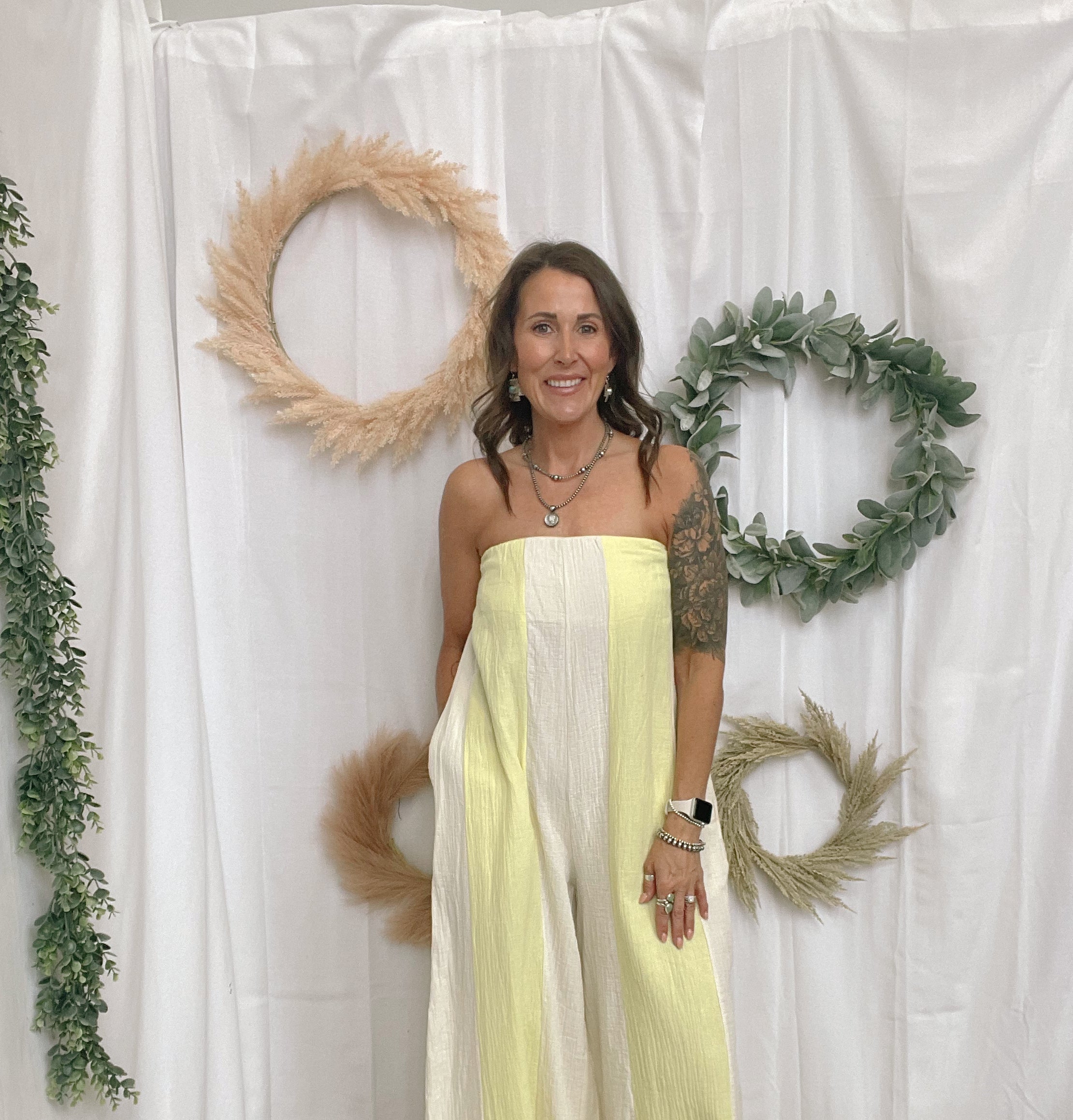 Coastal Yellow Jumpsuit-Jumpsuits & Rompers-by together-The Silo Boutique, Women's Fashion Boutique Located in Warren and Grand Forks North Dakota