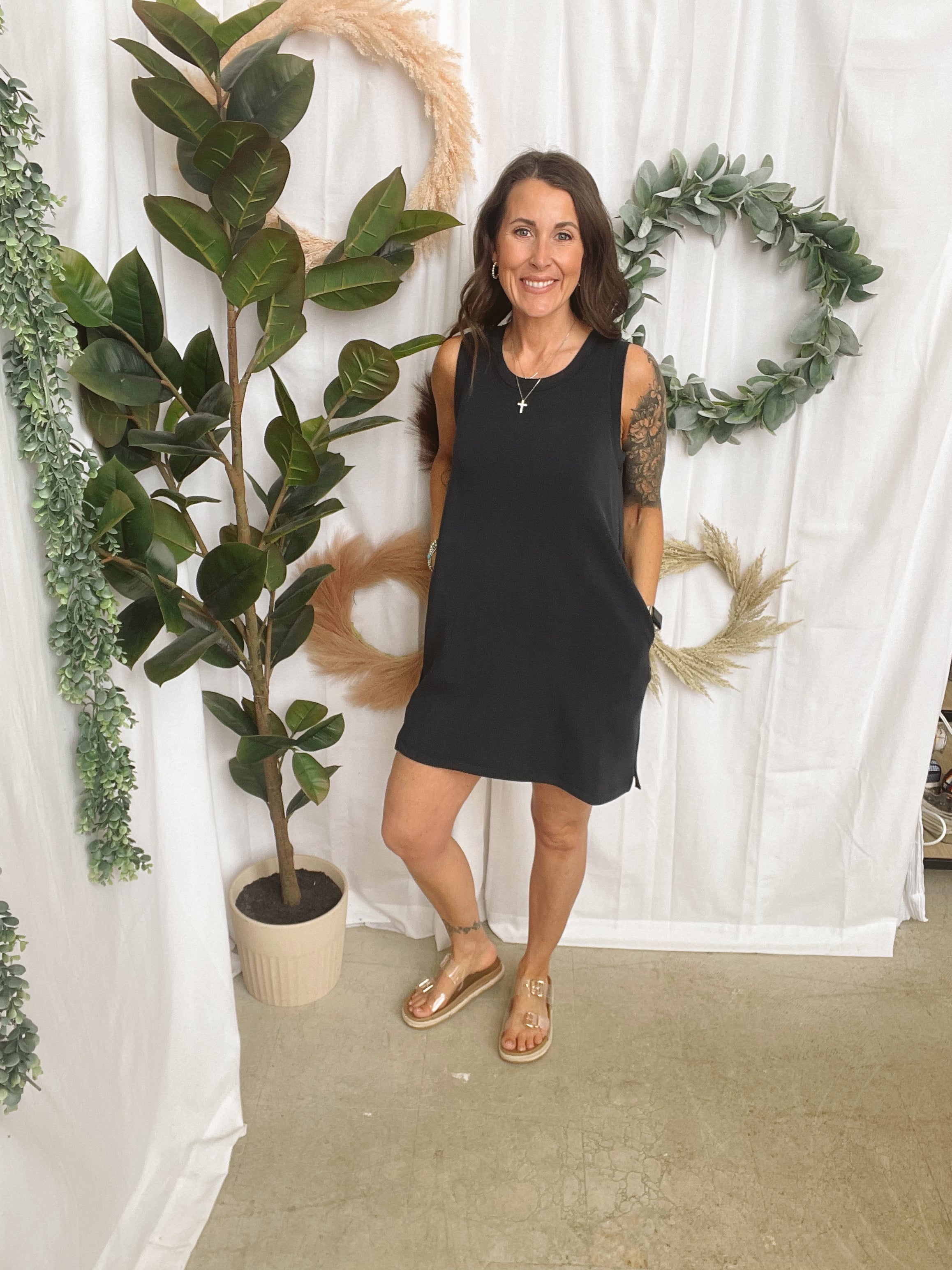 Mono B Laguna Scuba Shift Dress-Black-Dresses-mono b-The Silo Boutique, Women's Fashion Boutique Located in Warren and Grand Forks North Dakota