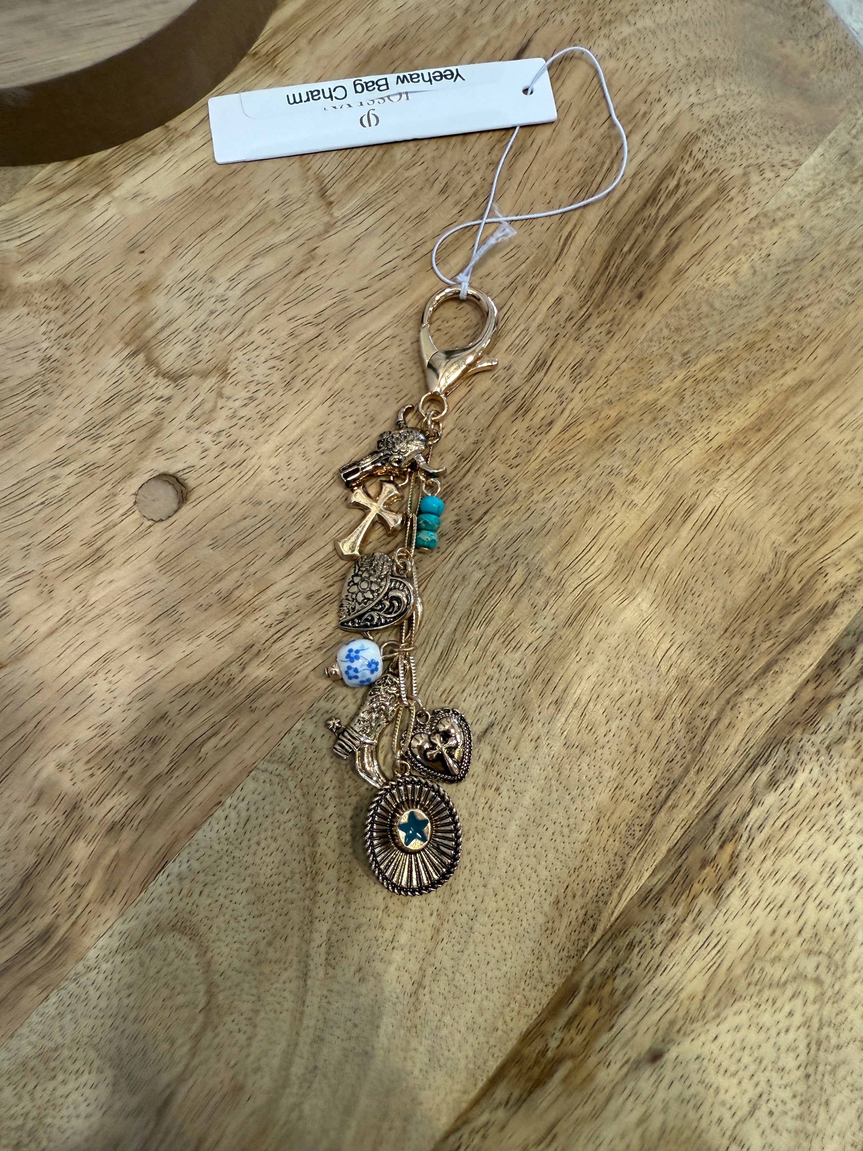 Turquoise Bag Charm-Keychains-joss-The Silo Boutique, Women's Fashion Boutique Located in Warren and Grand Forks North Dakota