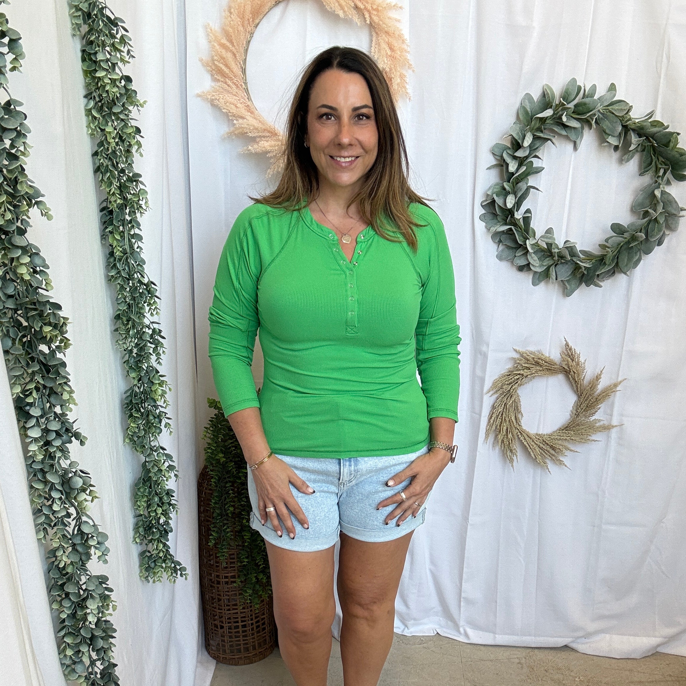 Mono B Essential Henley Top-Long Sleeve Tops-mono b-The Silo Boutique, Women's Fashion Boutique Located in Warren and Grand Forks North Dakota