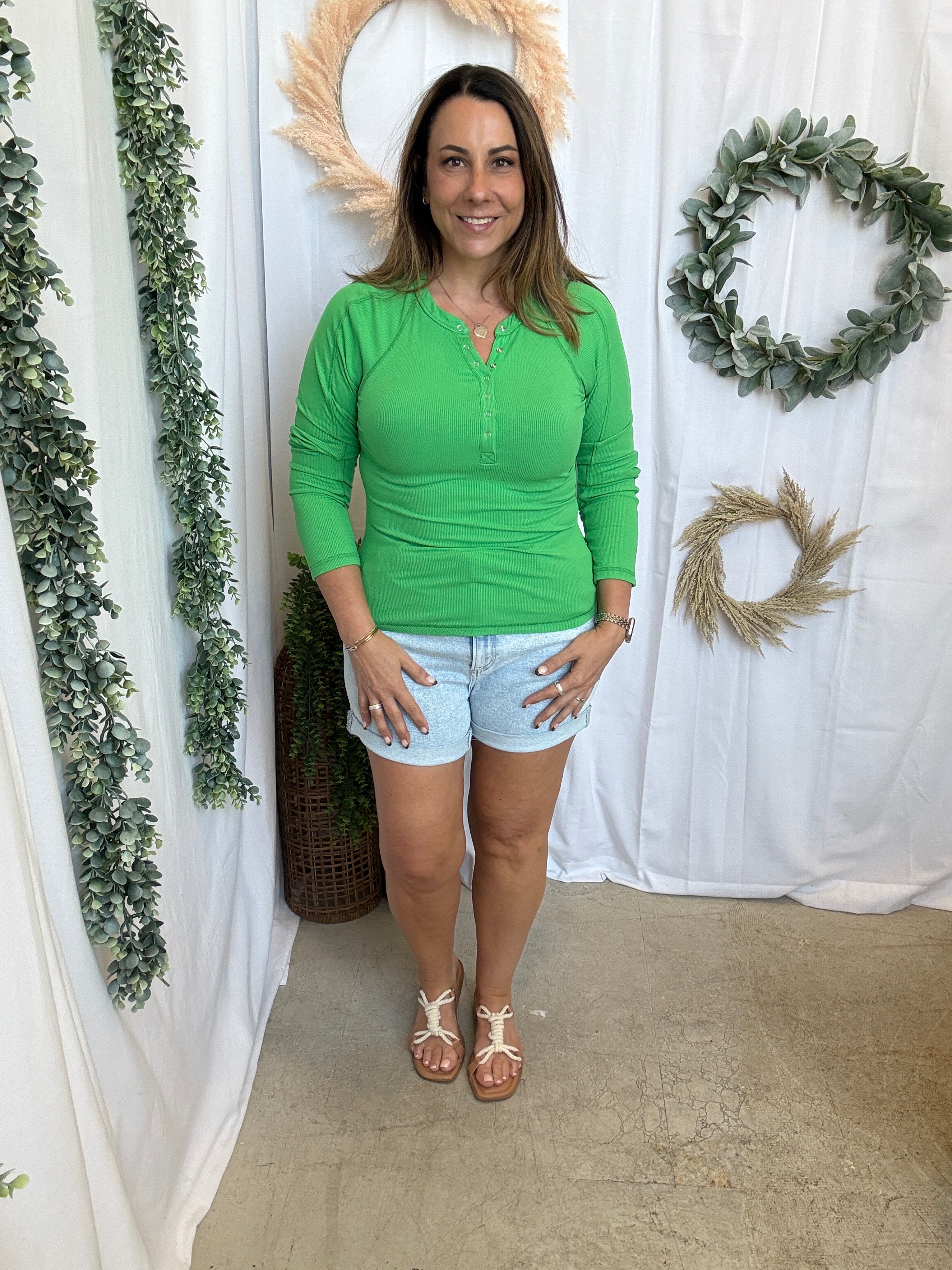 Mono B Essential Henley Top-Long Sleeve Tops-mono b-The Silo Boutique, Women's Fashion Boutique Located in Warren and Grand Forks North Dakota