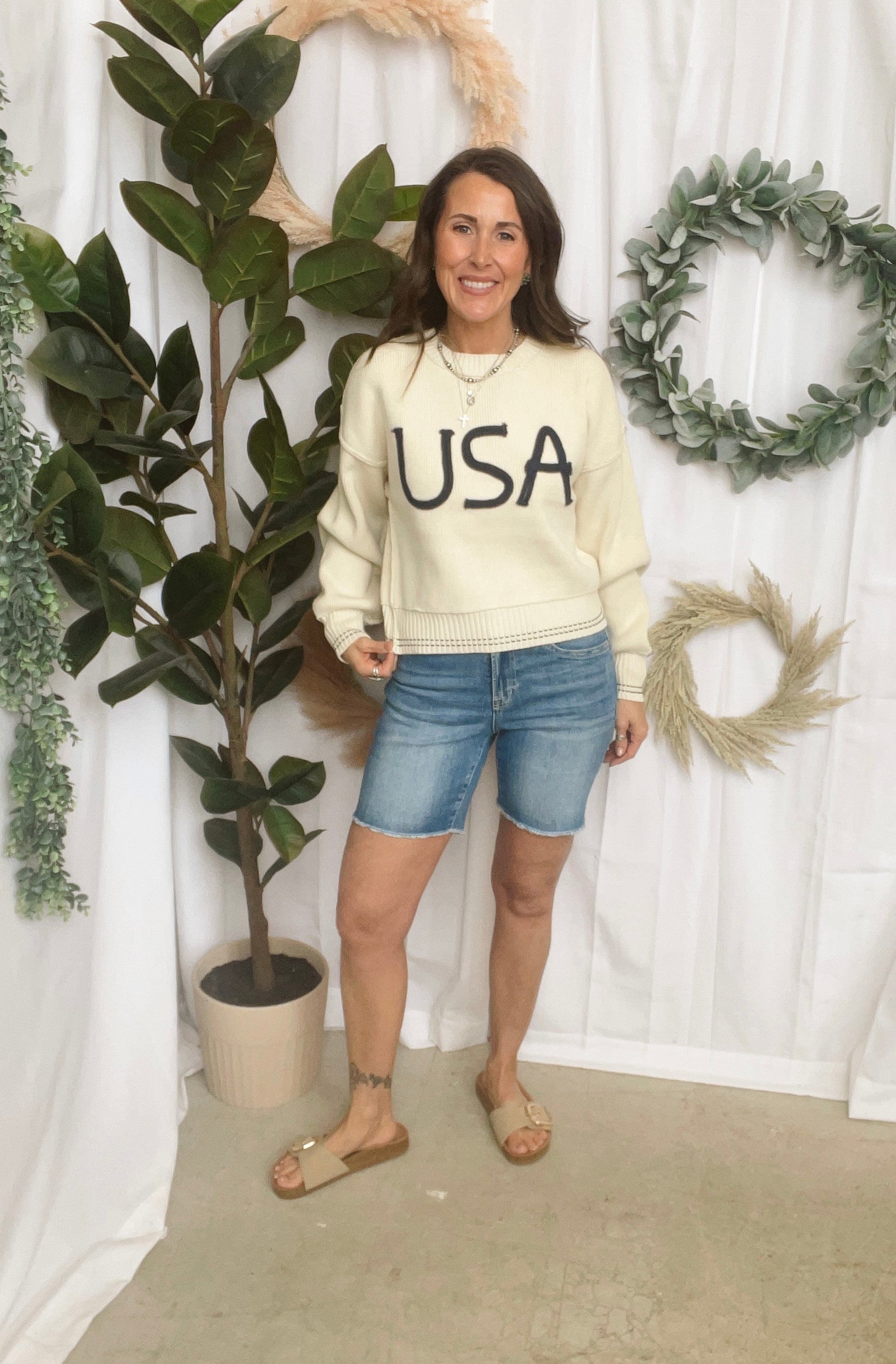 Mica Ruinart Midi Shorts-Shorts-mica-The Silo Boutique, Women's Fashion Boutique Located in Warren and Grand Forks North Dakota