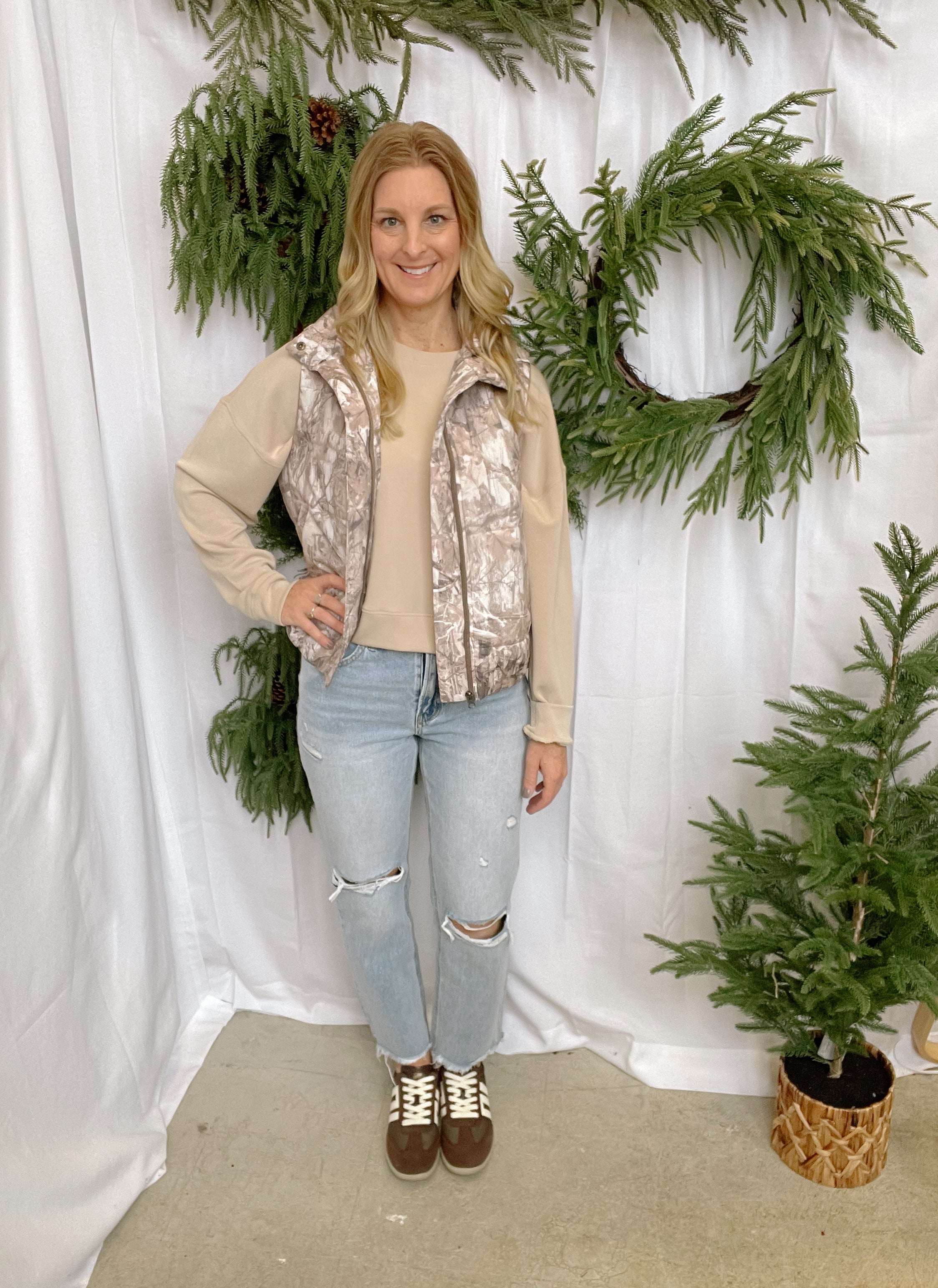 Birdie Camo Vest-Vests-birdie-The Silo Boutique, Women's Fashion Boutique Located in Warren and Grand Forks North Dakota