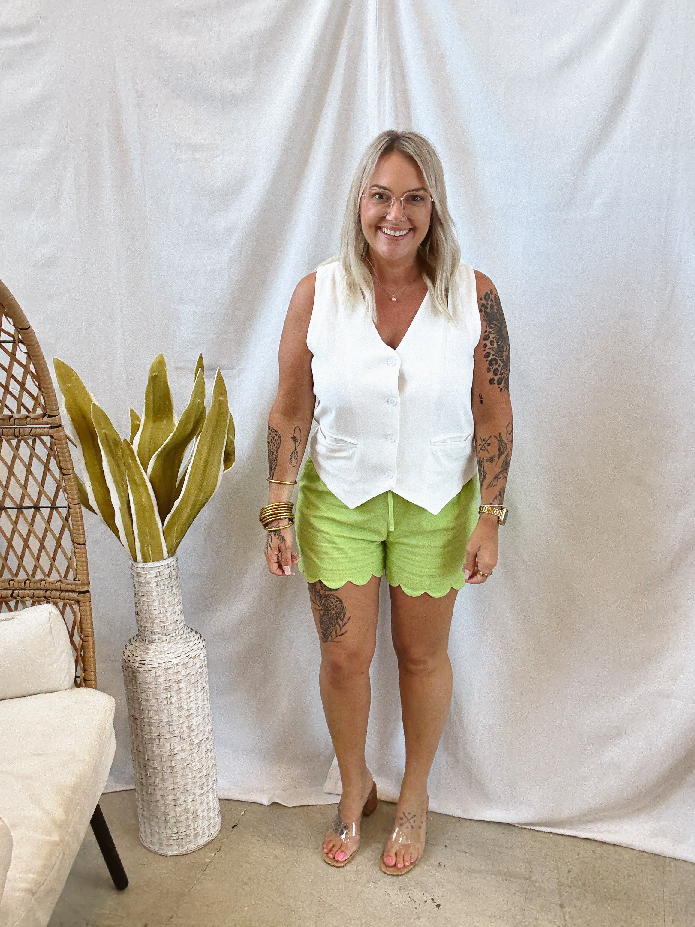 Jo Linen Vest-White-Vests-jodifl-The Silo Boutique, Women's Fashion Boutique Located in Warren and Grand Forks North Dakota