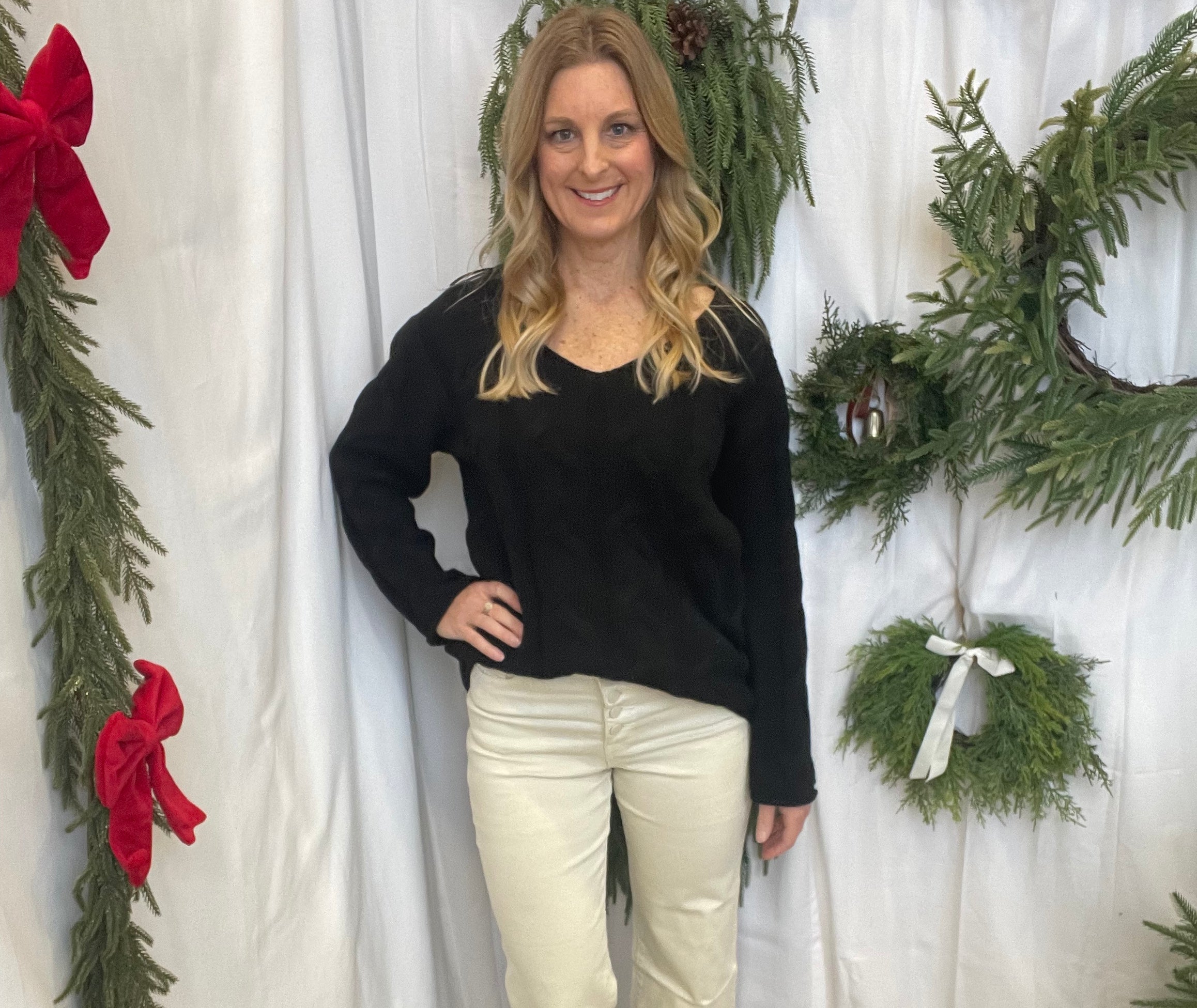 Carey Cable Knit V Neck Sweater-Sweaters-hyfve-The Silo Boutique, Women's Fashion Boutique Located in Warren and Grand Forks North Dakota