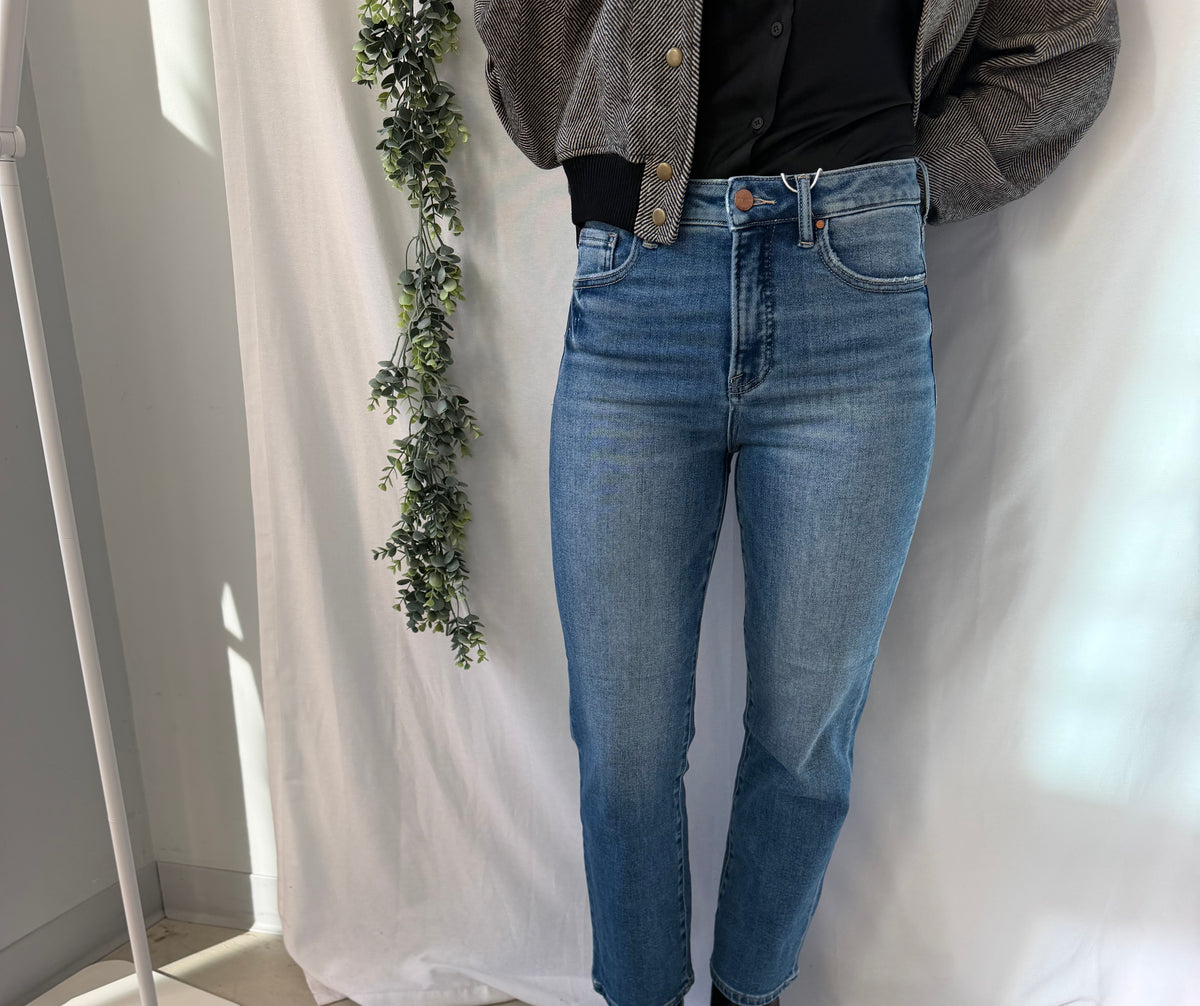 Risen Ava Medium Wash Straight Jeans-Jeans-risen-The Silo Boutique, Women's Fashion Boutique Located in Warren and Grand Forks North Dakota