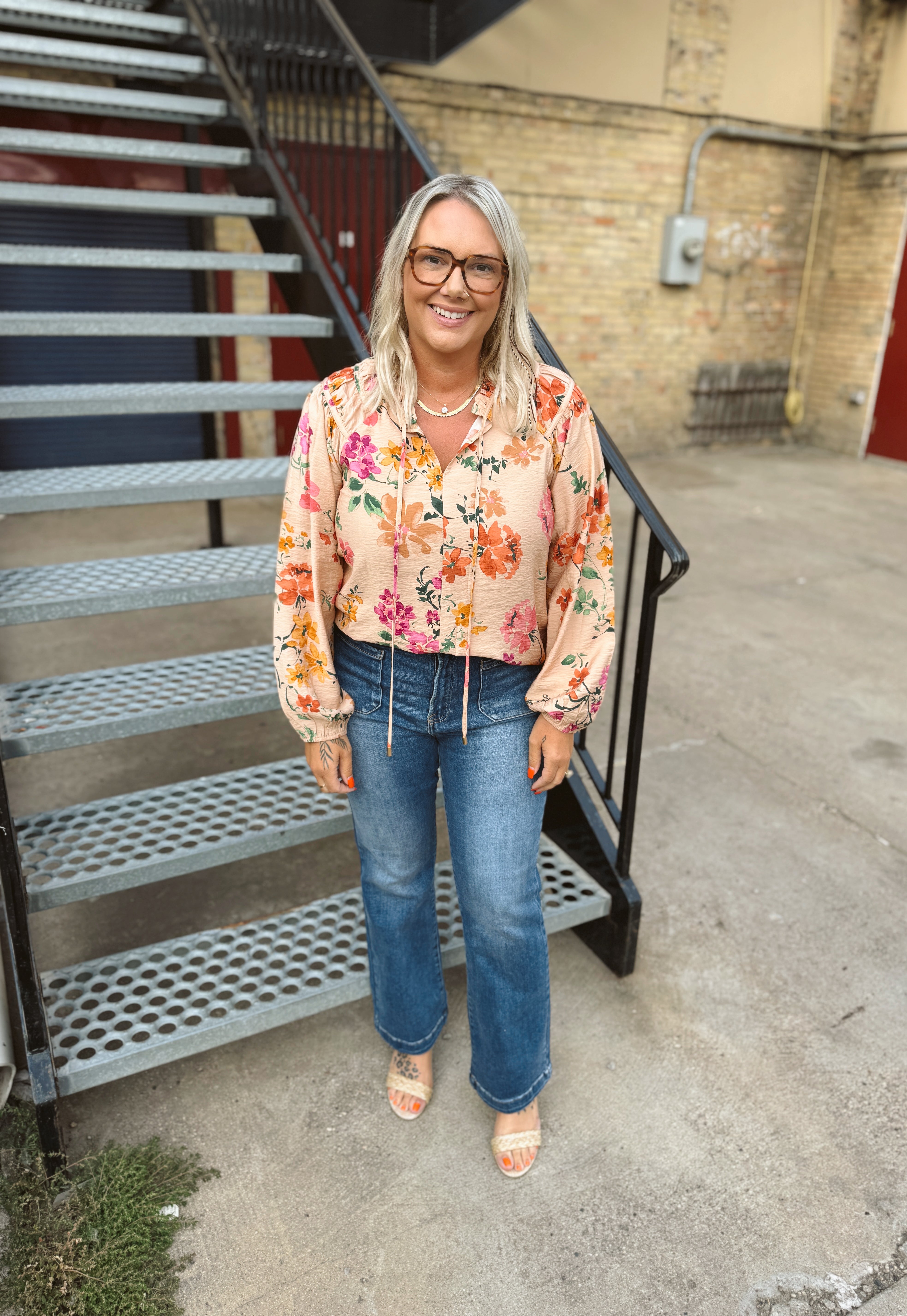 Taupe Multi Long Sleeve Top-Long Sleeve Tops-oddi-The Silo Boutique, Women's Fashion Boutique Located in Warren and Grand Forks North Dakota