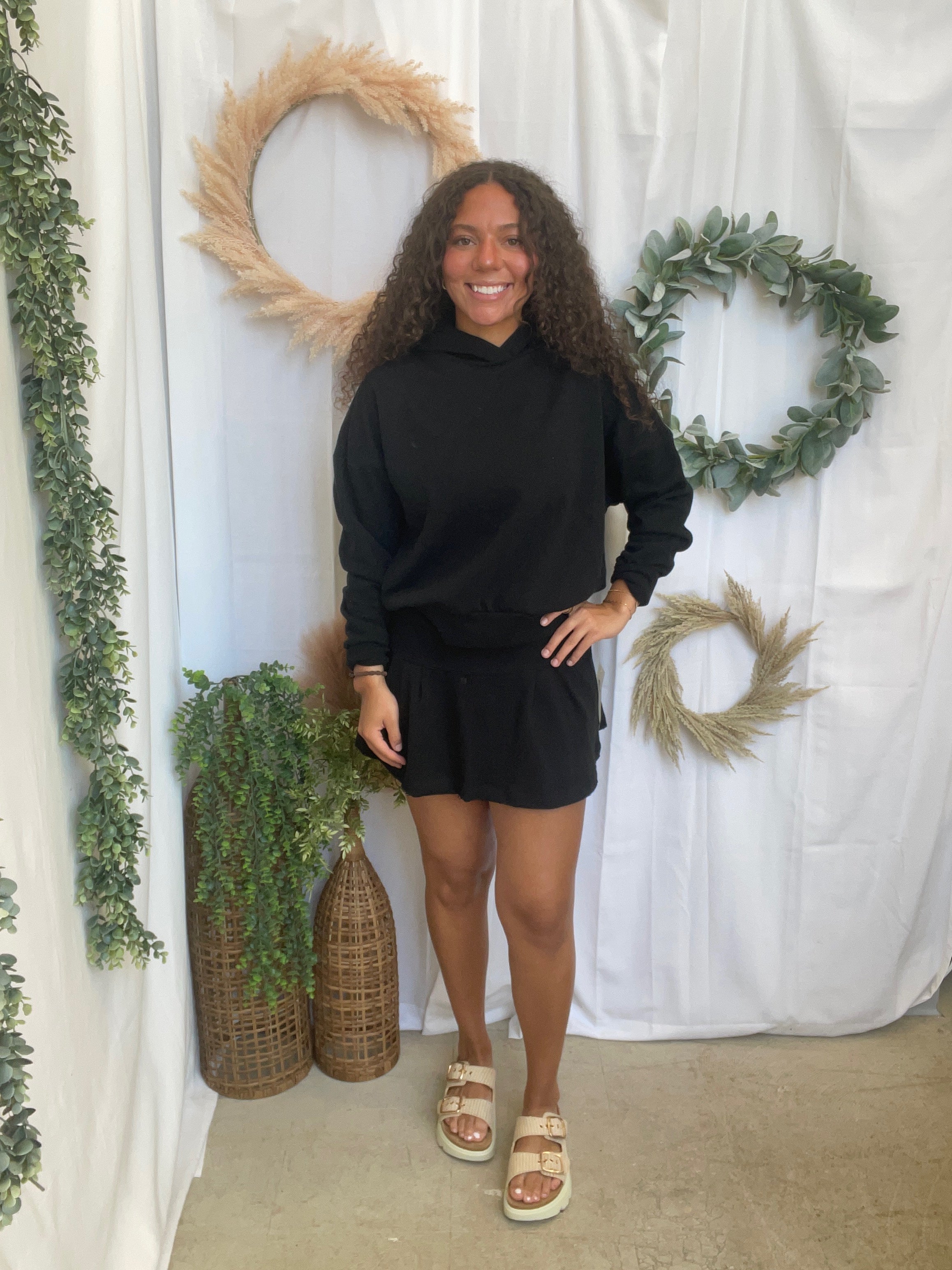 Mono B Icon Hoodie Set-Black-Outfit Sets-mono b-The Silo Boutique, Women's Fashion Boutique Located in Warren and Grand Forks North Dakota