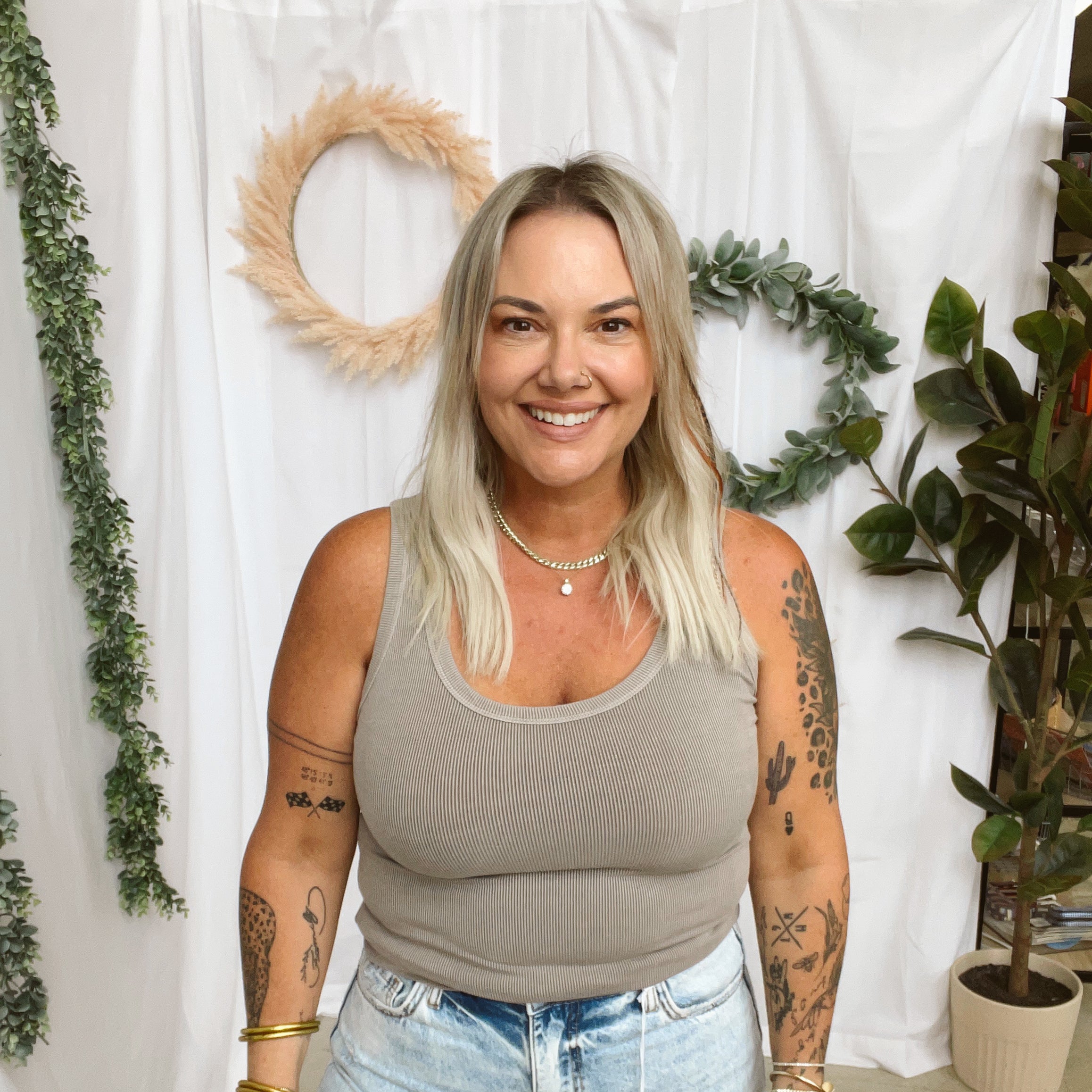 Classic Scoop Tank Top-Ash-Tank Tops-be cool-The Silo Boutique, Women's Fashion Boutique Located in Warren and Grand Forks North Dakota