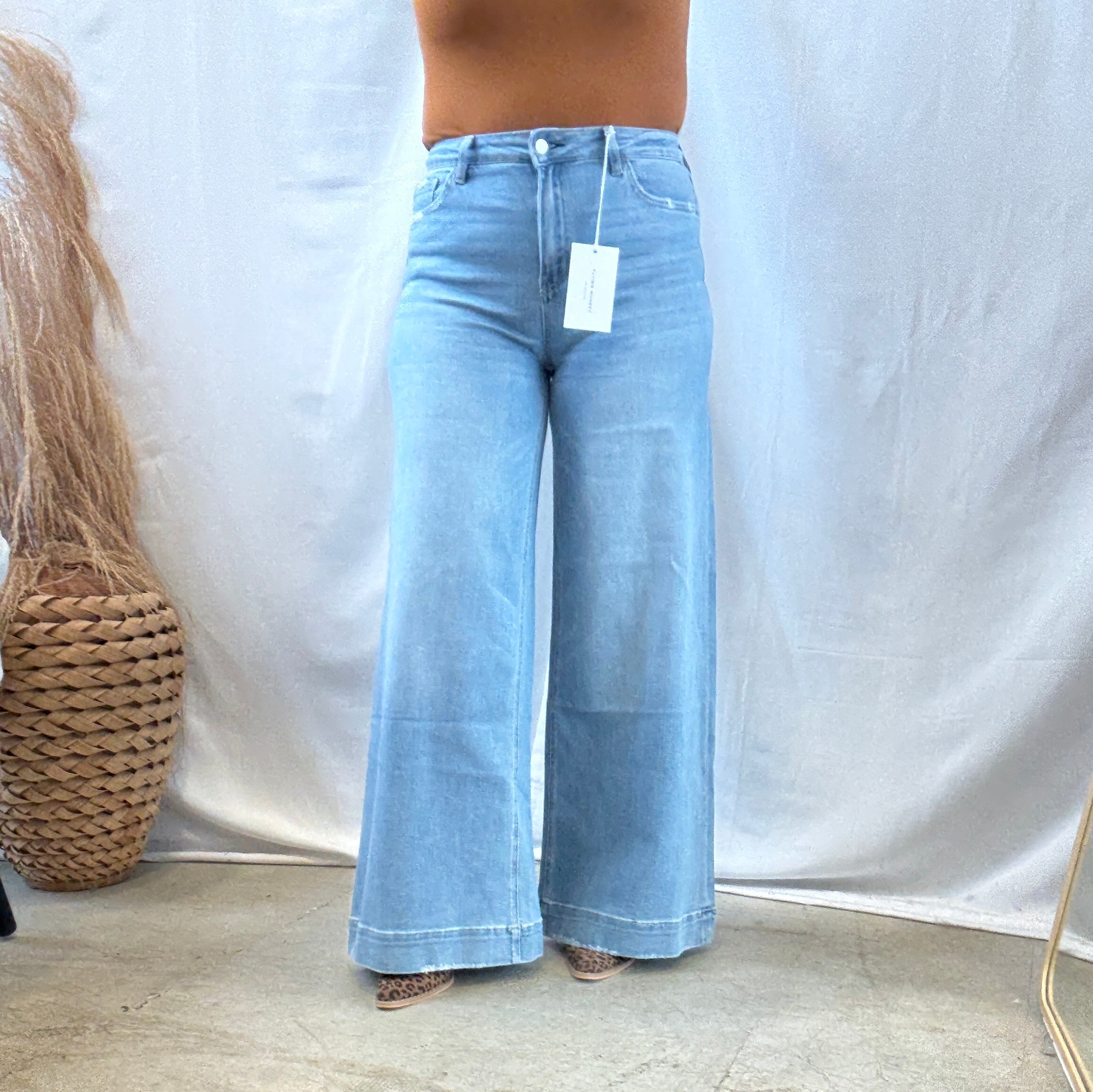 Flying Monkey Battleground Super Wide Jeans-Jeans-flying monkey-The Silo Boutique, Women's Fashion Boutique Located in Warren and Grand Forks North Dakota