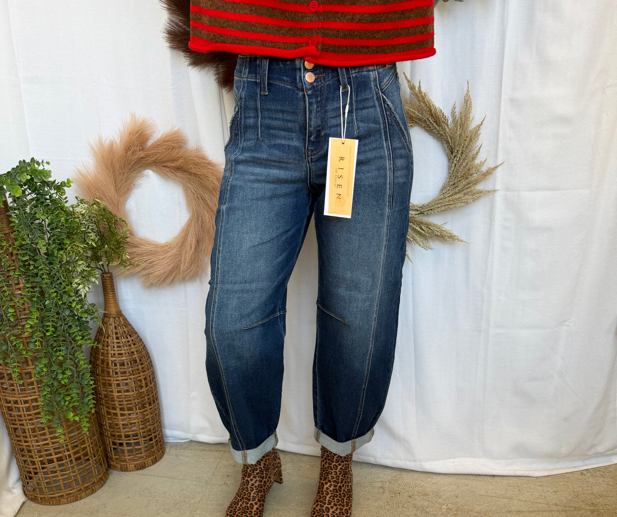 Risen Rory Slouchy Ankle Barrel Jeans-Jeans-risen-The Silo Boutique, Women's Fashion Boutique Located in Warren and Grand Forks North Dakota